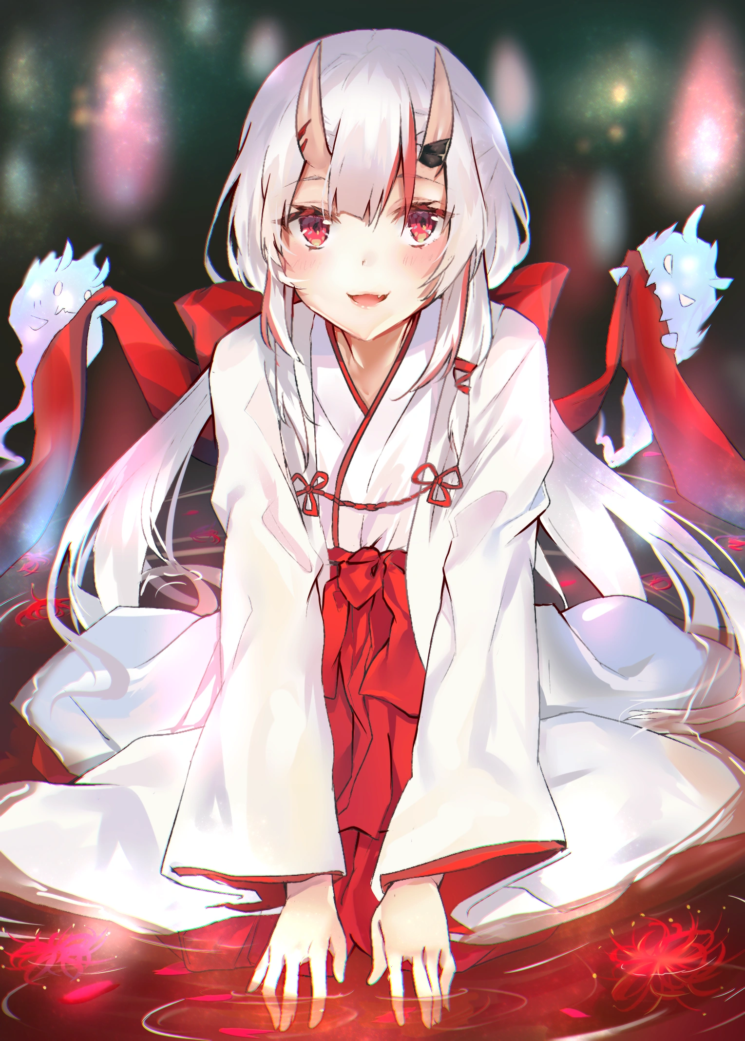Nakiri Ayame as miko<br>by Kagura Nana