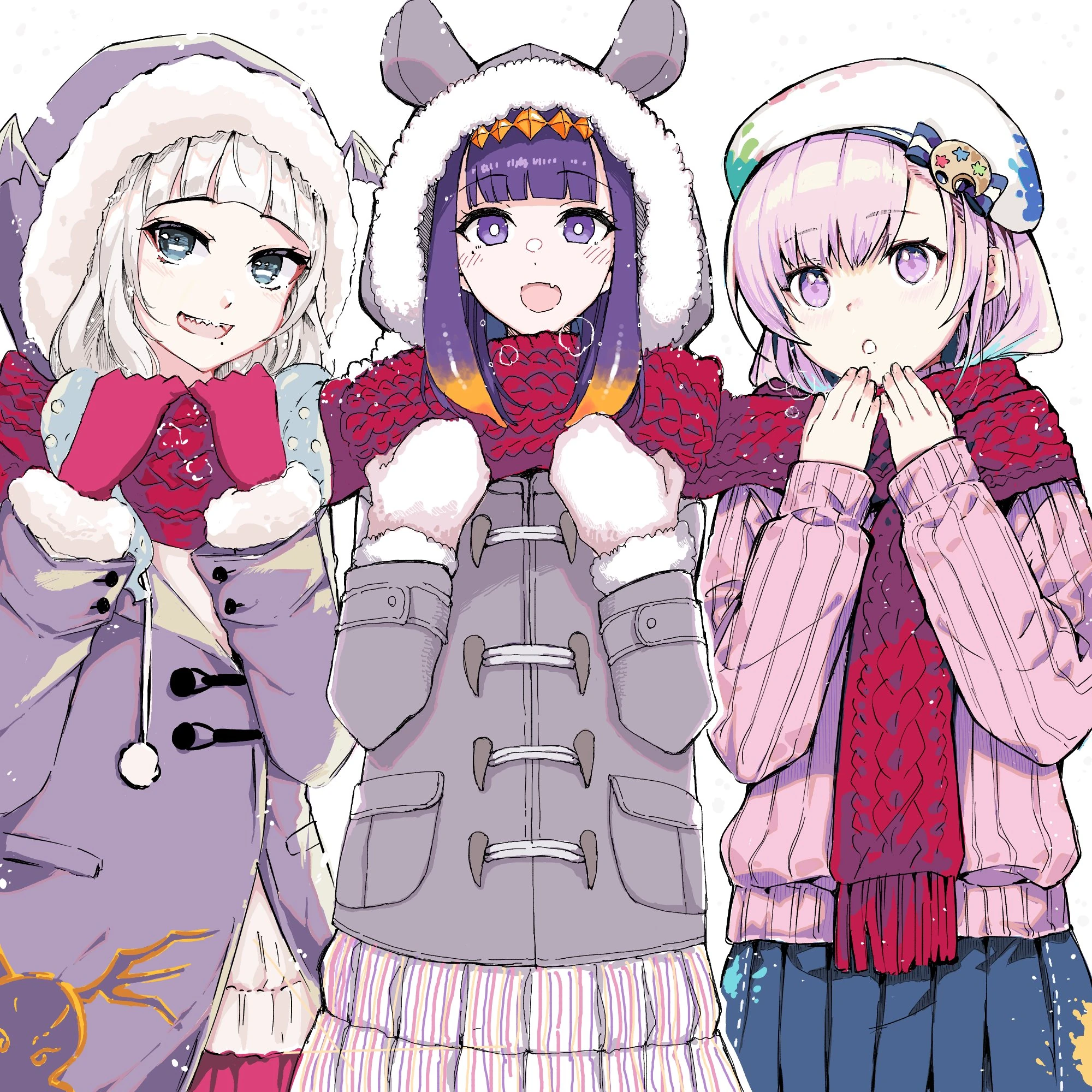 Iida Pochi, Ninomae Ina'nis and Airani Iofifteen Collab Drawing