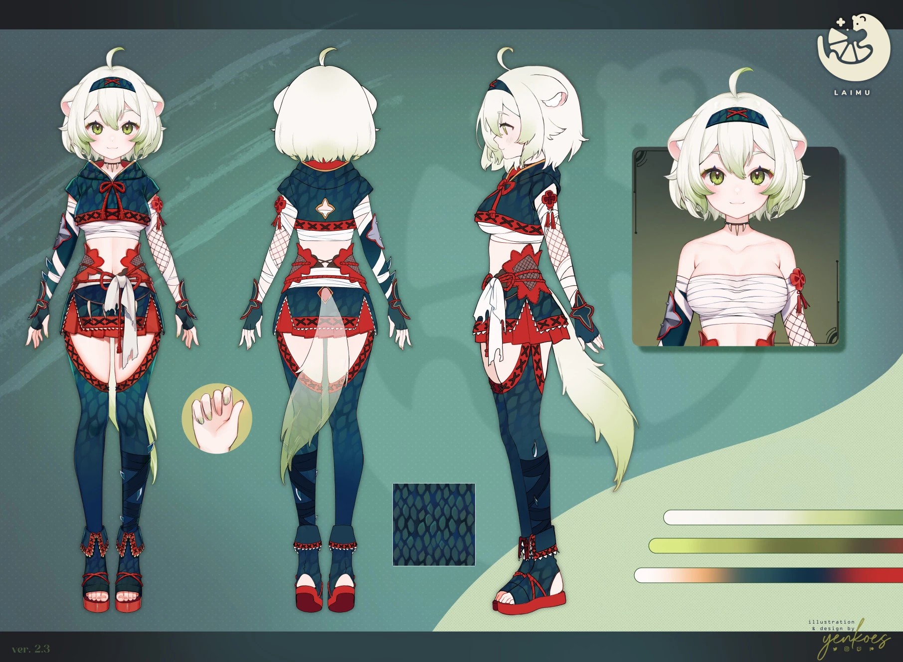 Huntress Outfit Reference Sheet