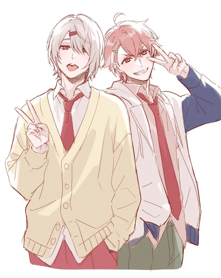 Sasaki Zaku & Shiina Shii 1st Anniversary Illustration<br>by MIKΣ
