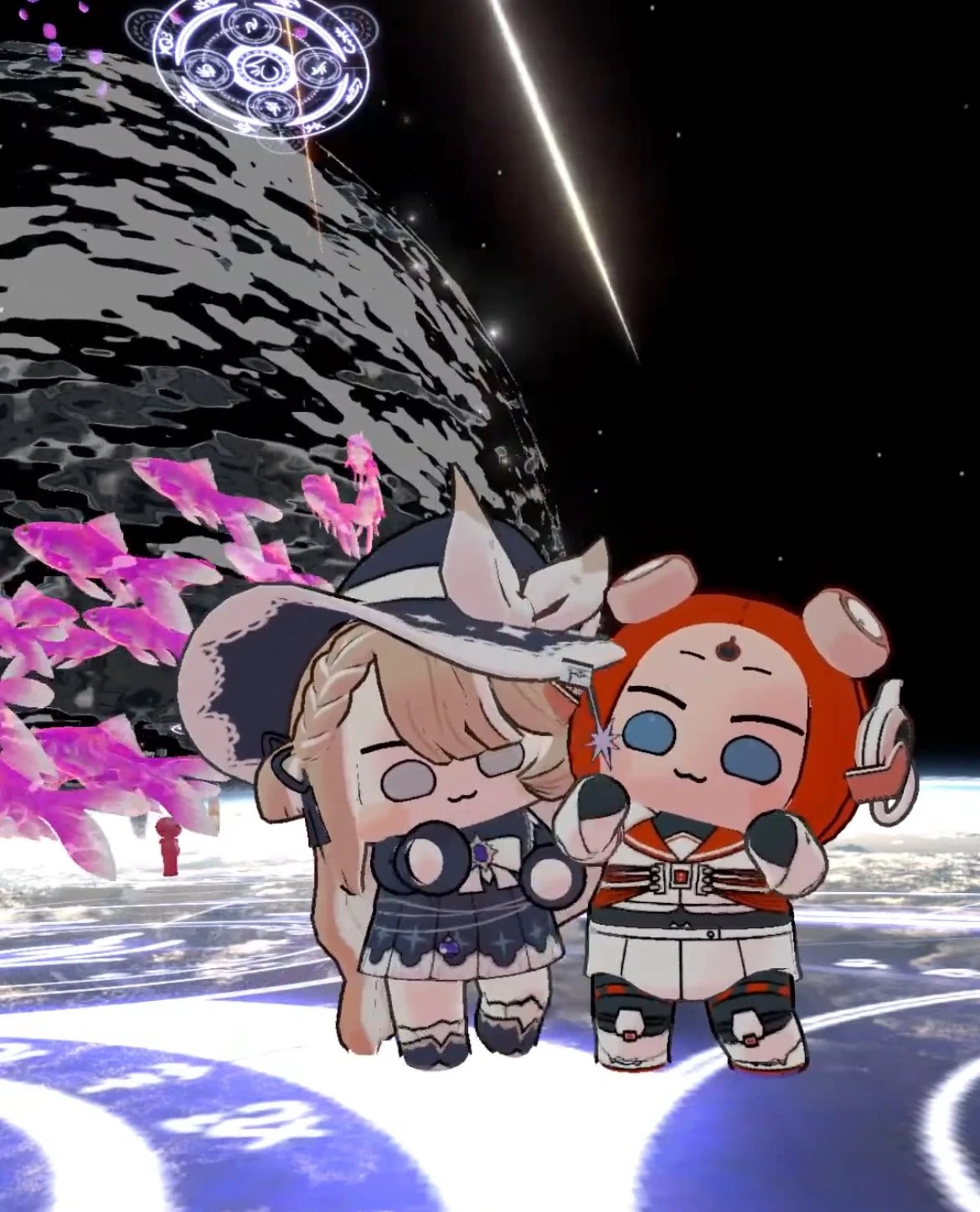 Chibi Meeta with Chibi Echo Lyne