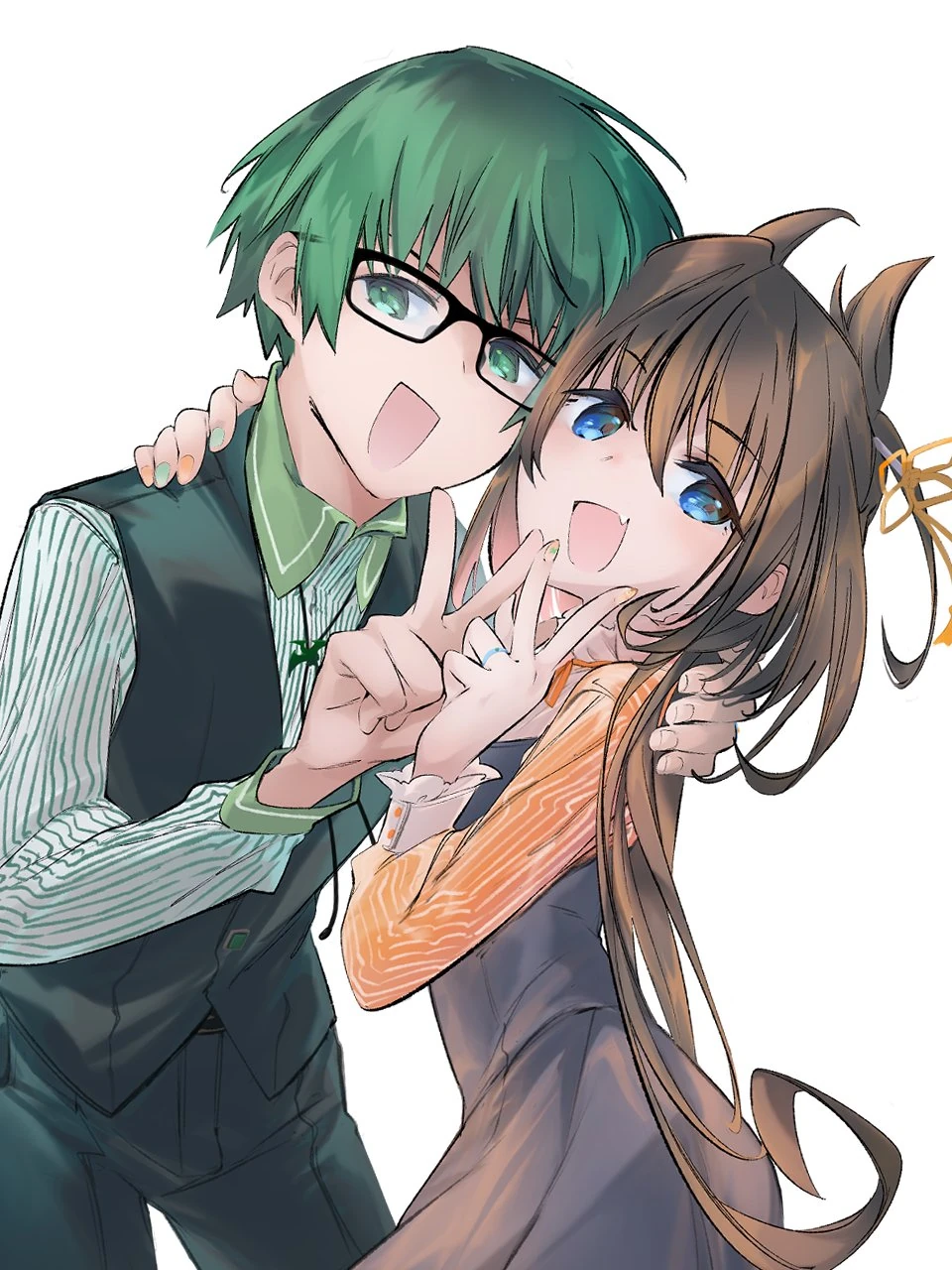 Hirasaka Mei and Ptera Takahashi Married Couple Illustration<br>by Nokko