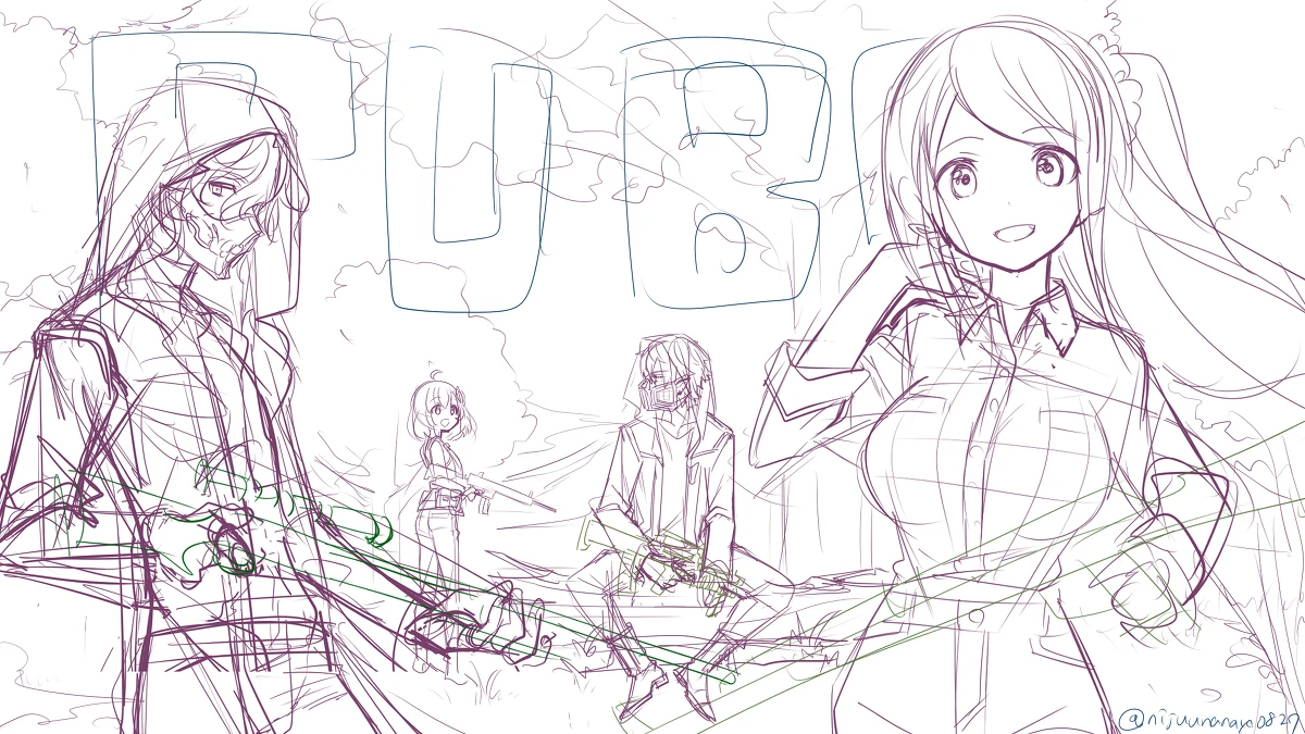 Shirinsou PUBG Tournament Practice Stream Illustration by Ninahachi