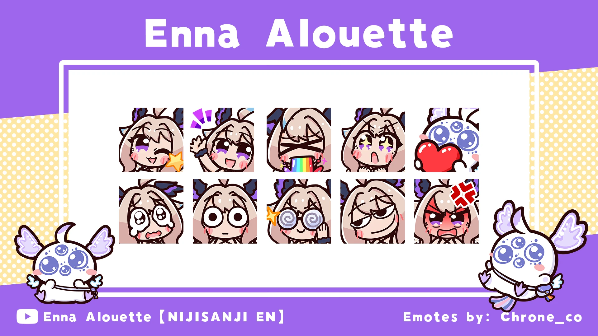 July 2022 YouTube emotes by Chroneco