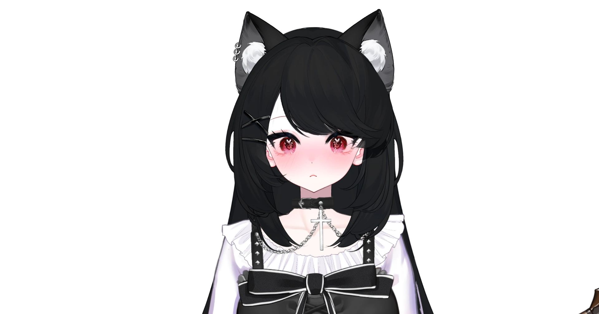 Alessia with her optional cat ears and in one of her alternate outfits.