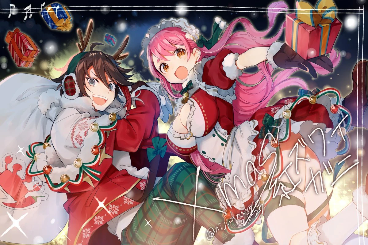 Crimson Snow Crab Christmas 2019 Illustration<br>by Ninahachi