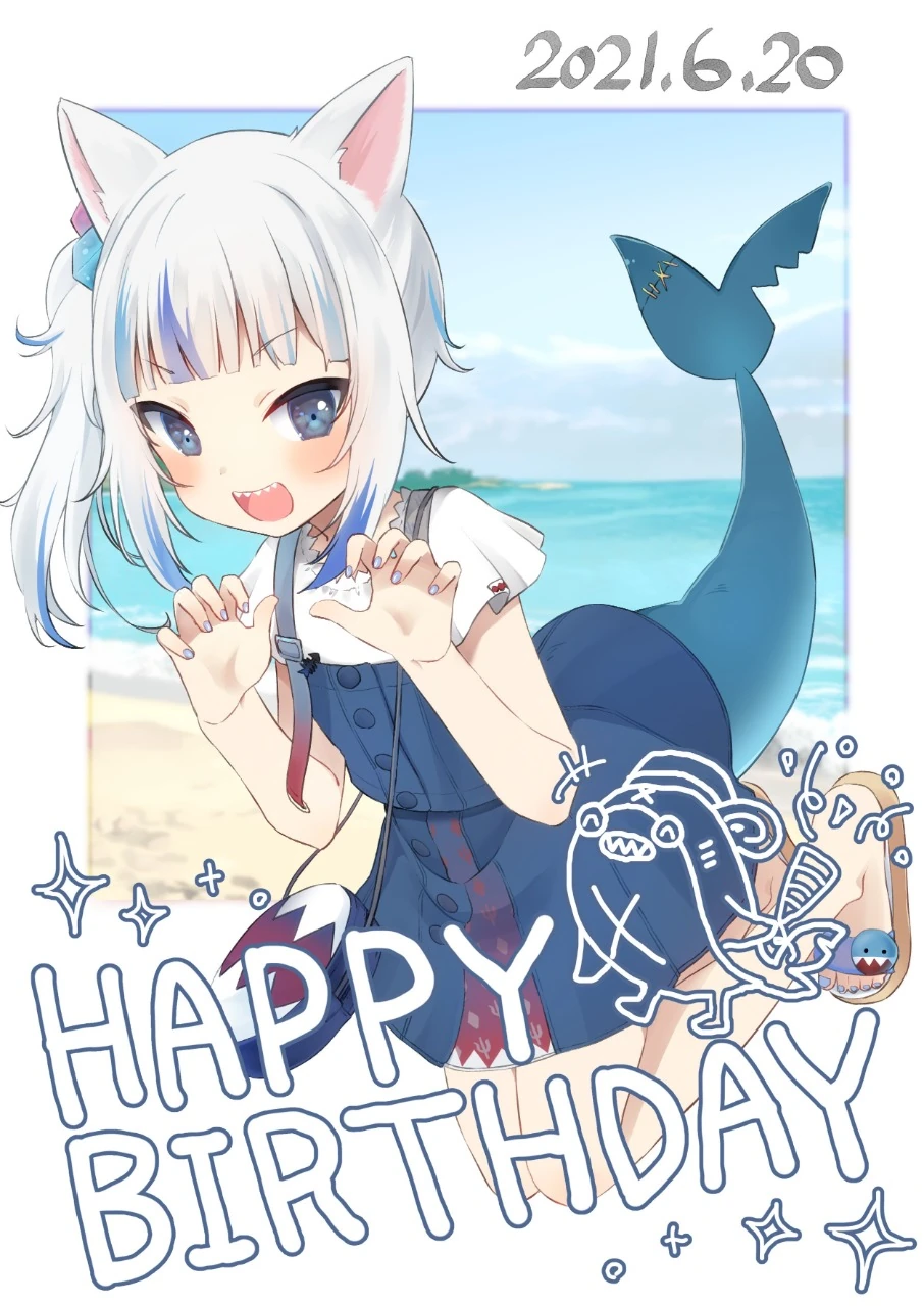 Gawr Gura's Birthday Illustration