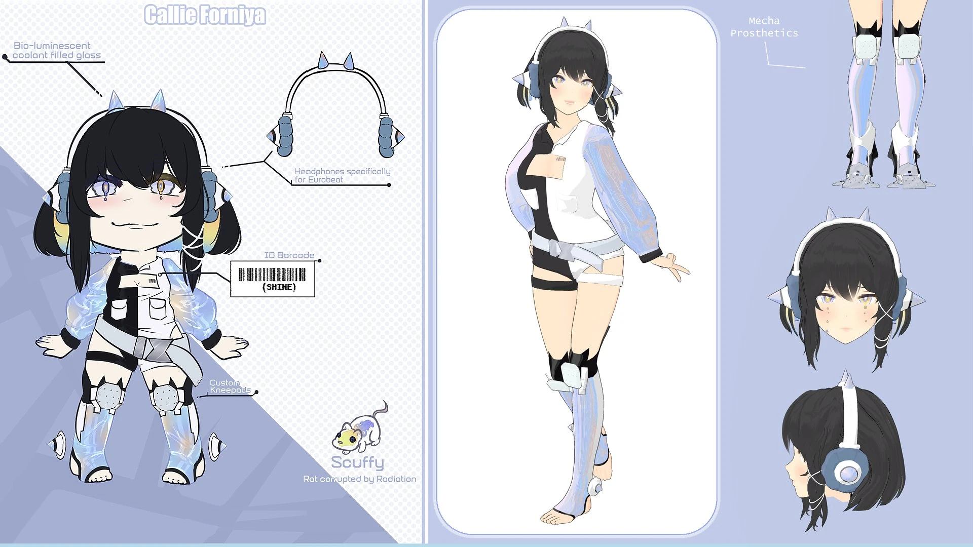 Shine's model sheet<br>(by CakexChan)