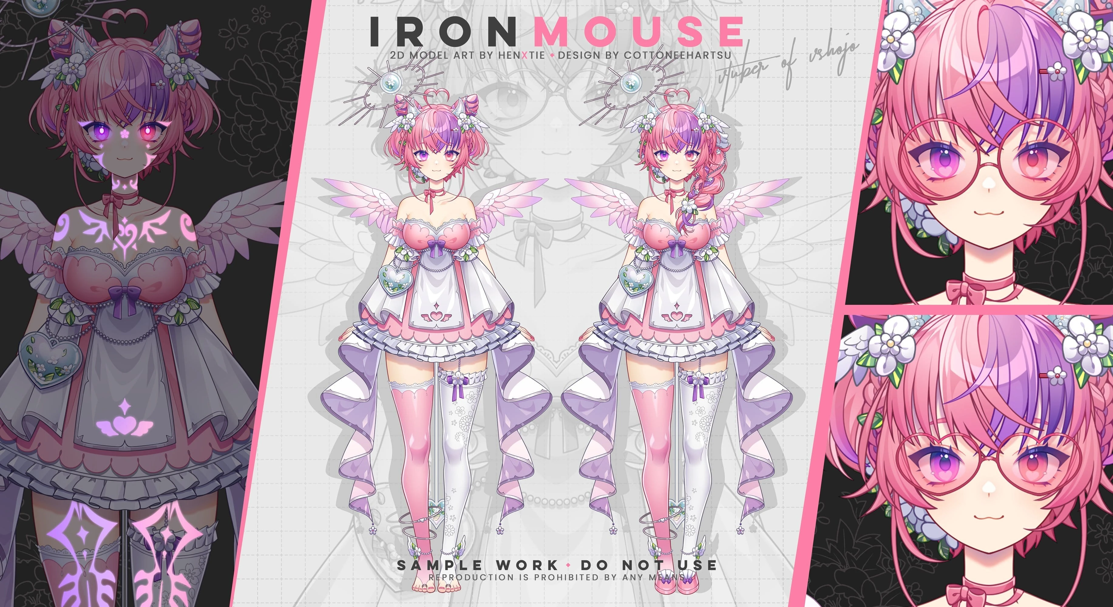 Sweet Angel Ironmouse Ref Sheet by hen-tie