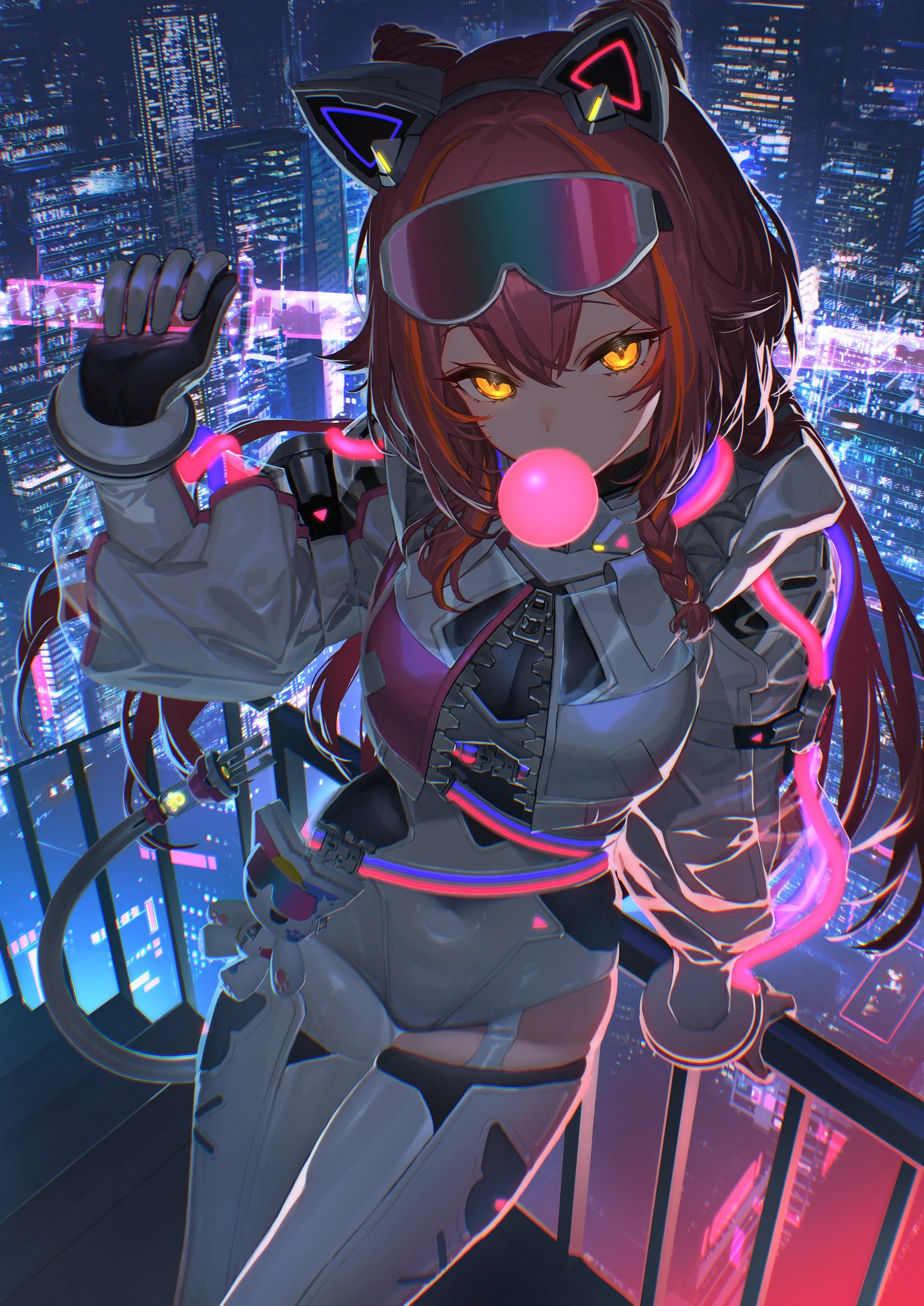 Cyberpunk (5th Outfit) Key Visual<br>by [https://x.com/tsuna_nekota/status/2003087495064584410 Izumi Sai]