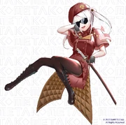 On April 1, 2022. As an April fools joke, the official Twitter of KoMETA Virtual Live announced that Virgil's outfit will be updated to make her upload speed three times faster. And they don't apologize for it's inconvenience. The alternate costume comprises of reversed color outfit and shades, possibly a reference to Quattro Bajeena