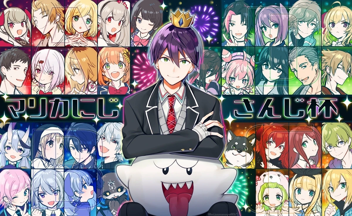 1st NIJISANJI Mario Kart Cup Illustration<br>by Ninahachi