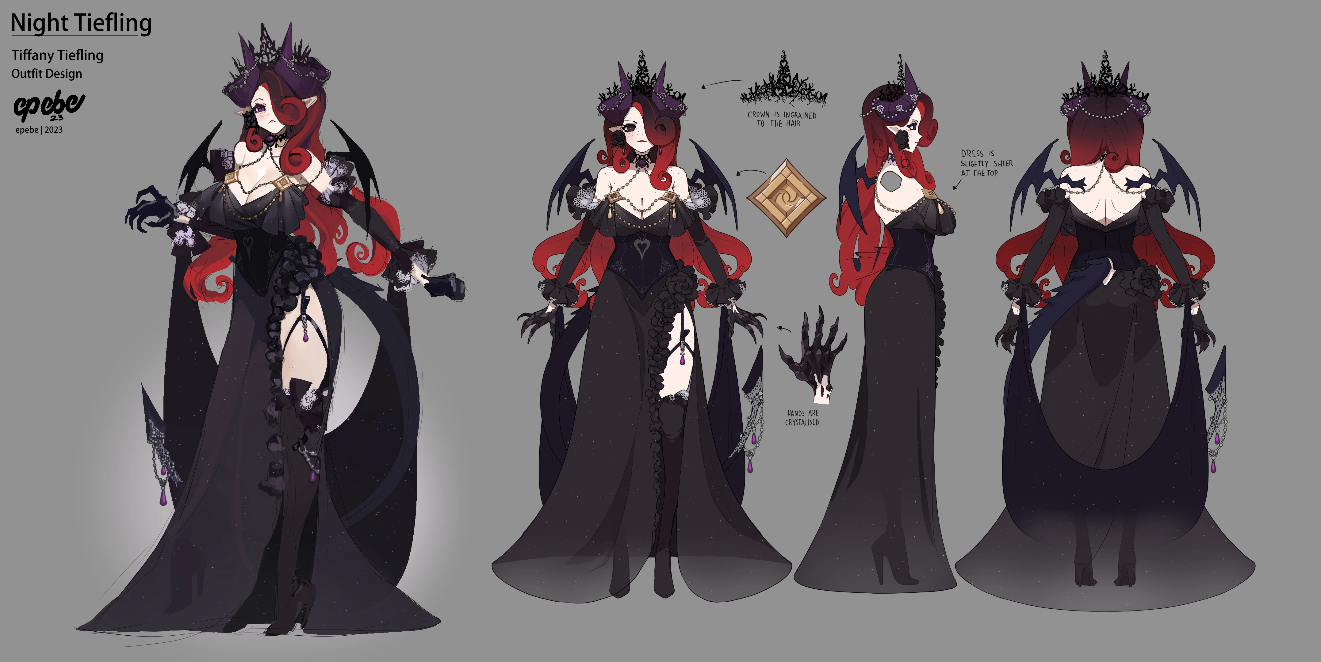 Night Tiefling Outfit by Epebe