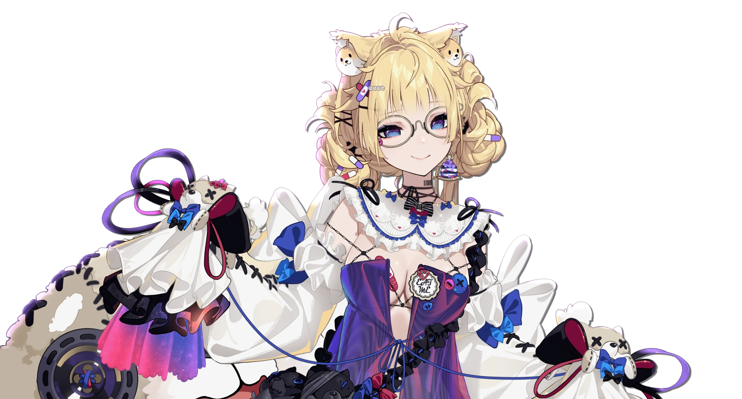 Witch Lolita Outfit With Braided Buns Hairstlye