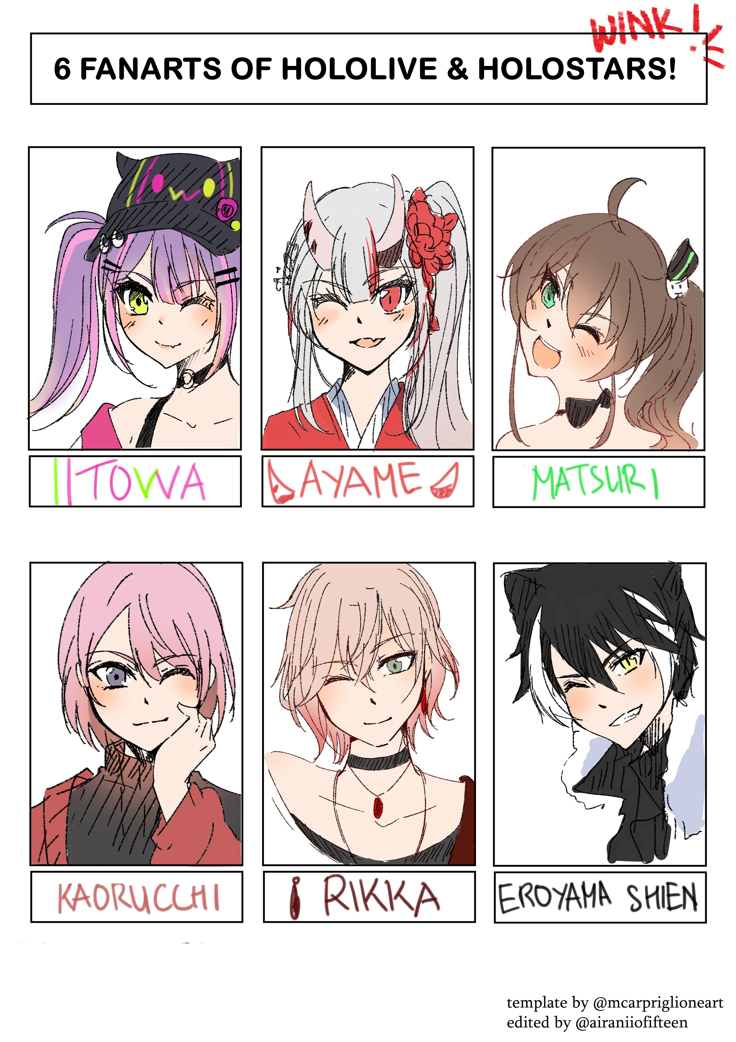 6 Fanarts of Hololive and HOLOSTARS<br>(by Airani Iofifteen)