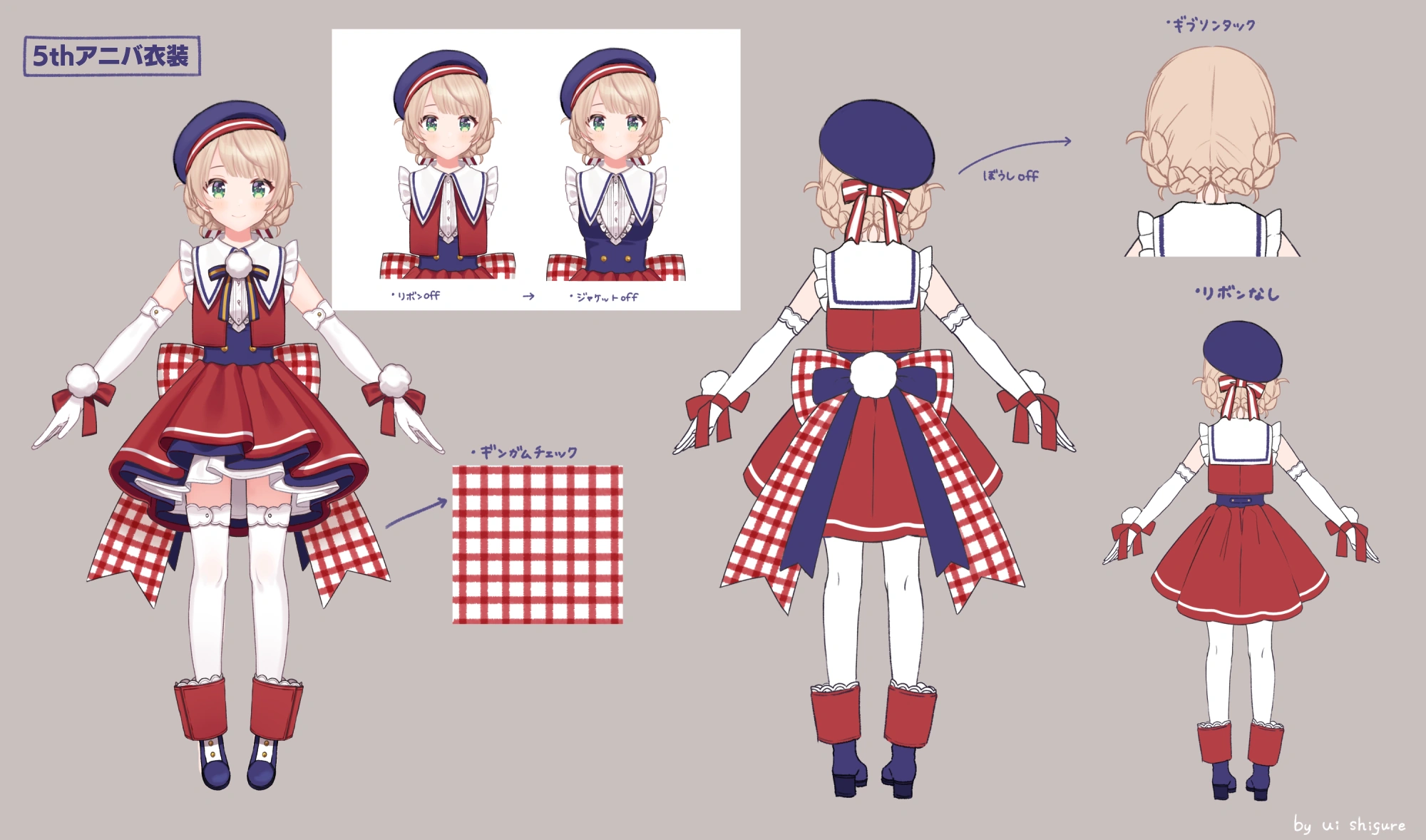 5th Anniversary 3D Costume Reference Sheet