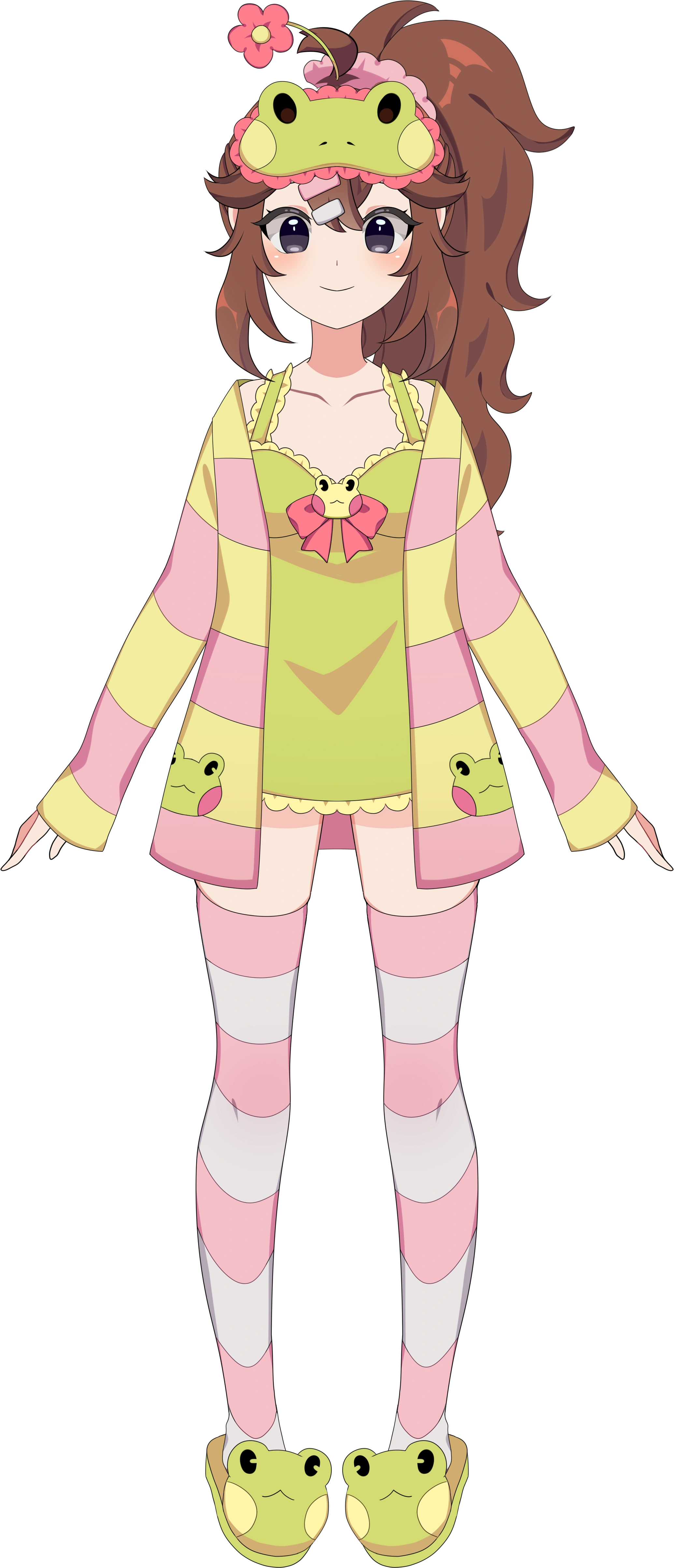 "Comfy Outfit (Ponytail)" Live2D model from her 08 November 2024 debut