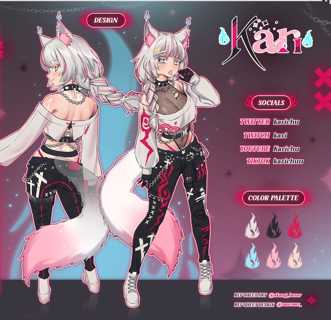 New Model ref sheet art: @akang_buser, ref sheet graphic: @saurawr_