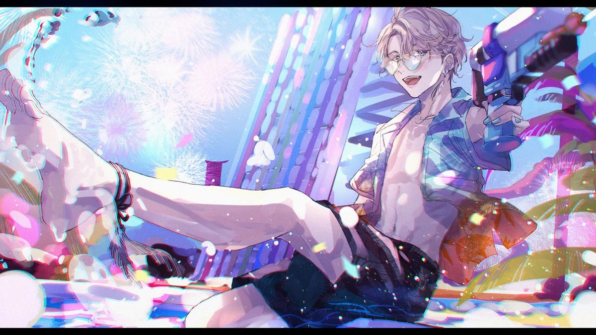 NIJISANJI Summer Pool 2022 Illustration<br>by Aikawa Ichiko