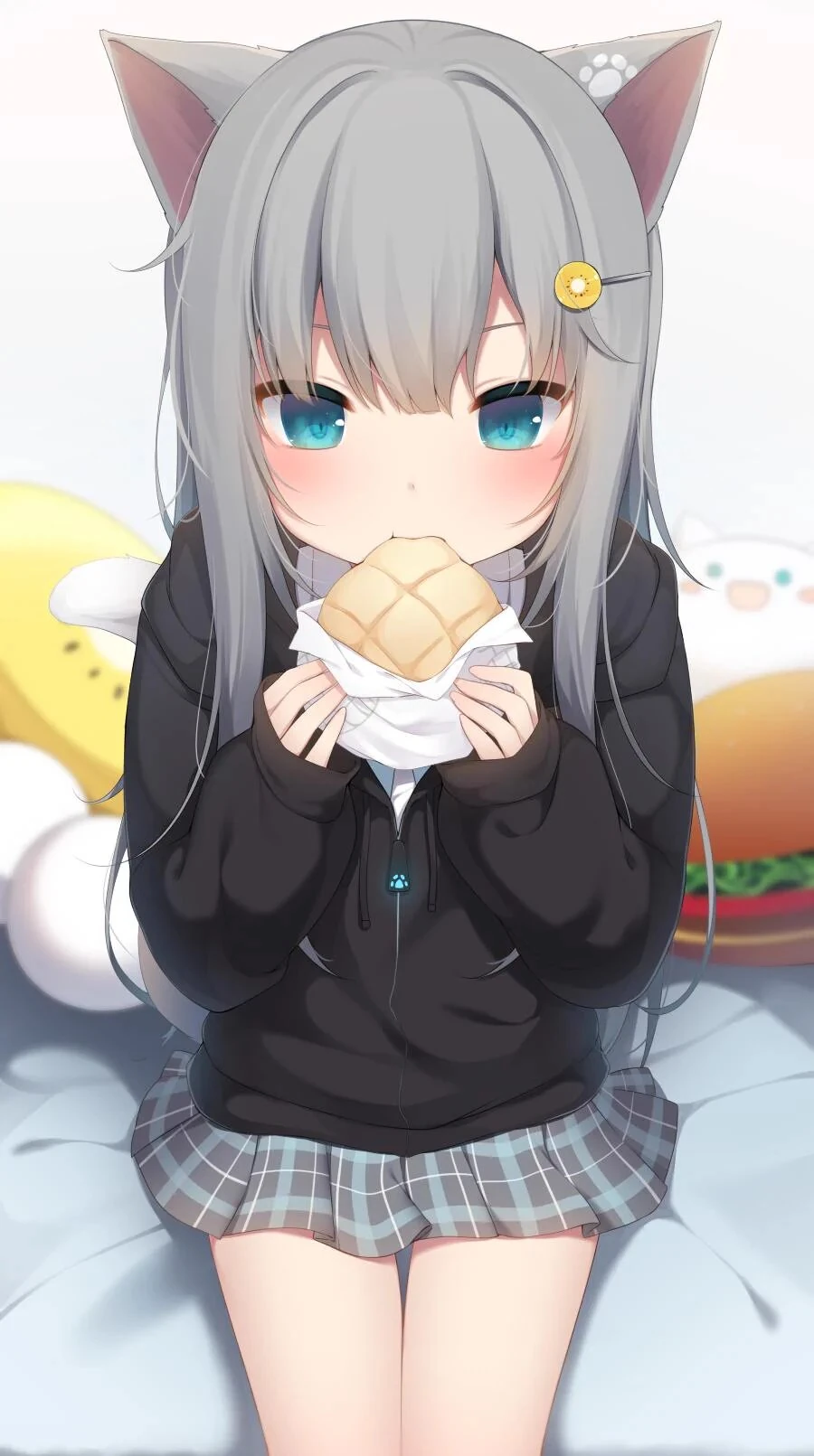 Nachoneko Eating Melonpan
