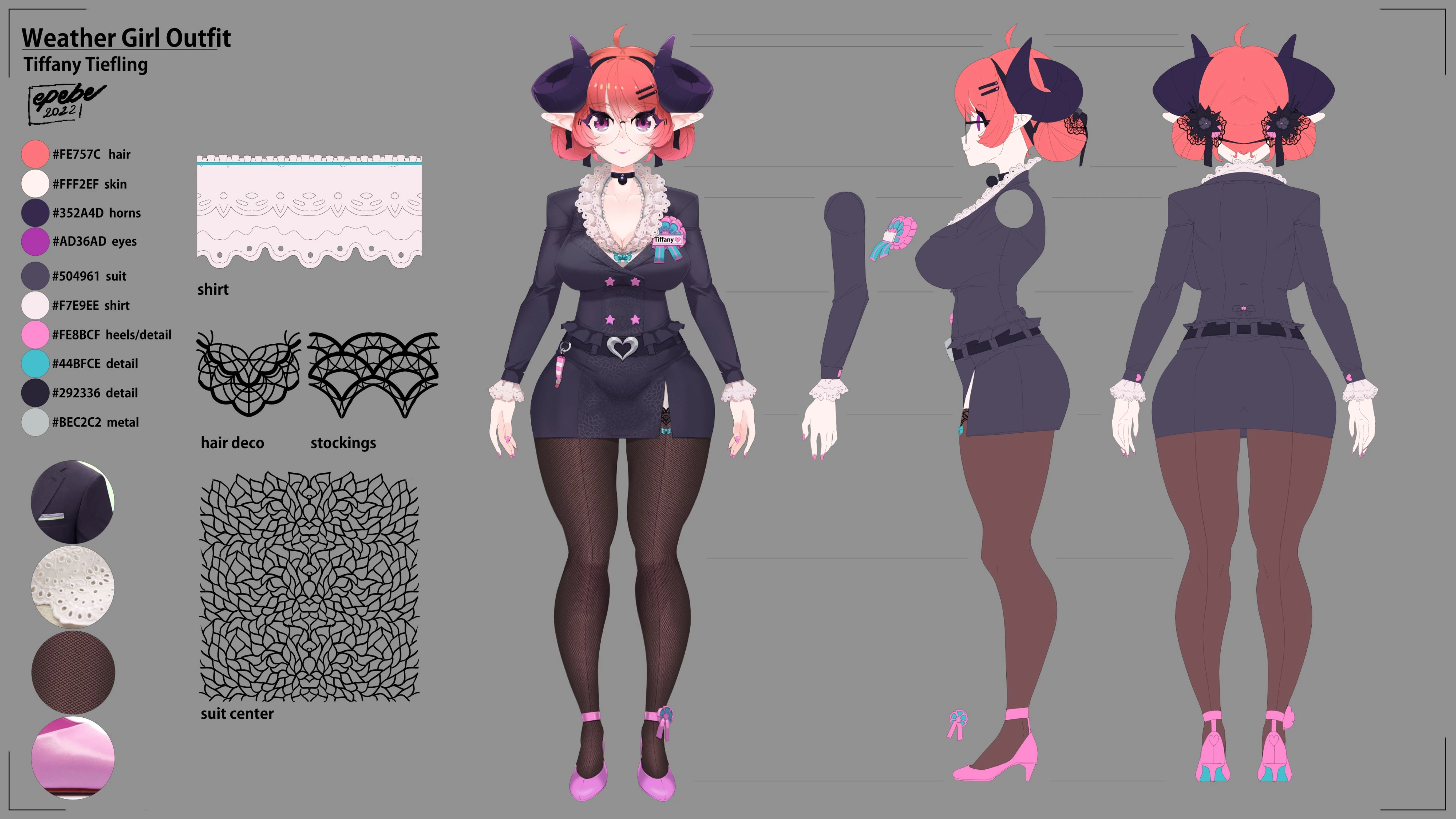 Weather Girl outfit reference sheet by epebe