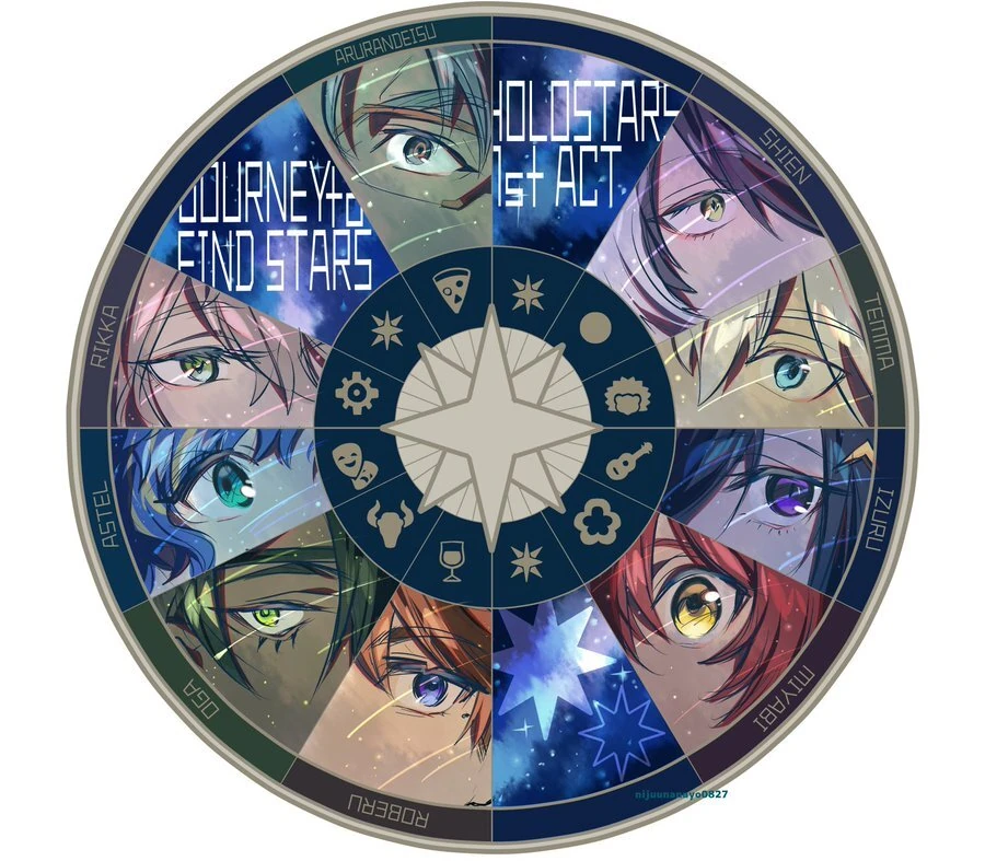 HOLOSTARS 1st ACT JOURNEY to FIND STARS!! Illustration<br>by Ninahachi