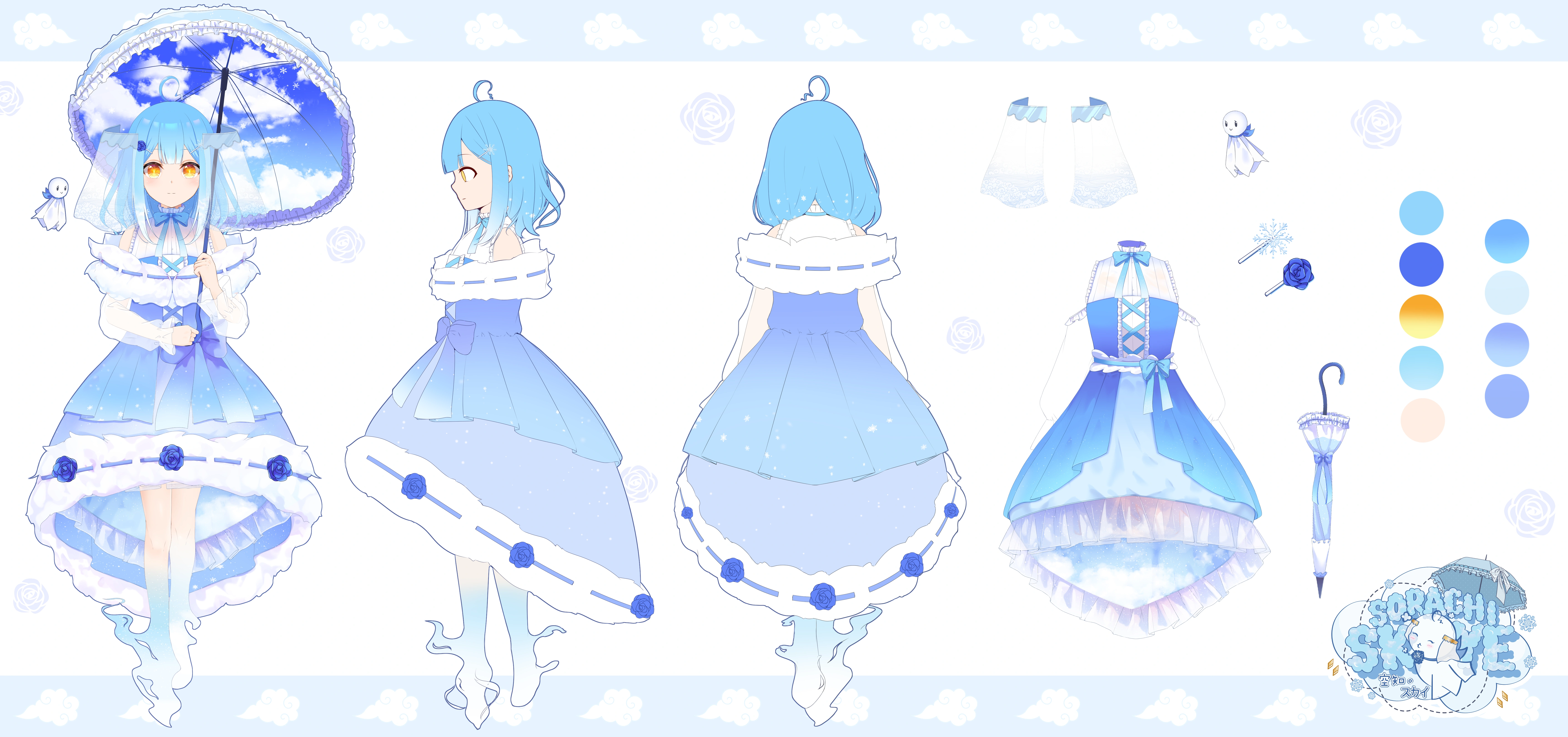 Sorachi Skye's first Live2D model concept illustration