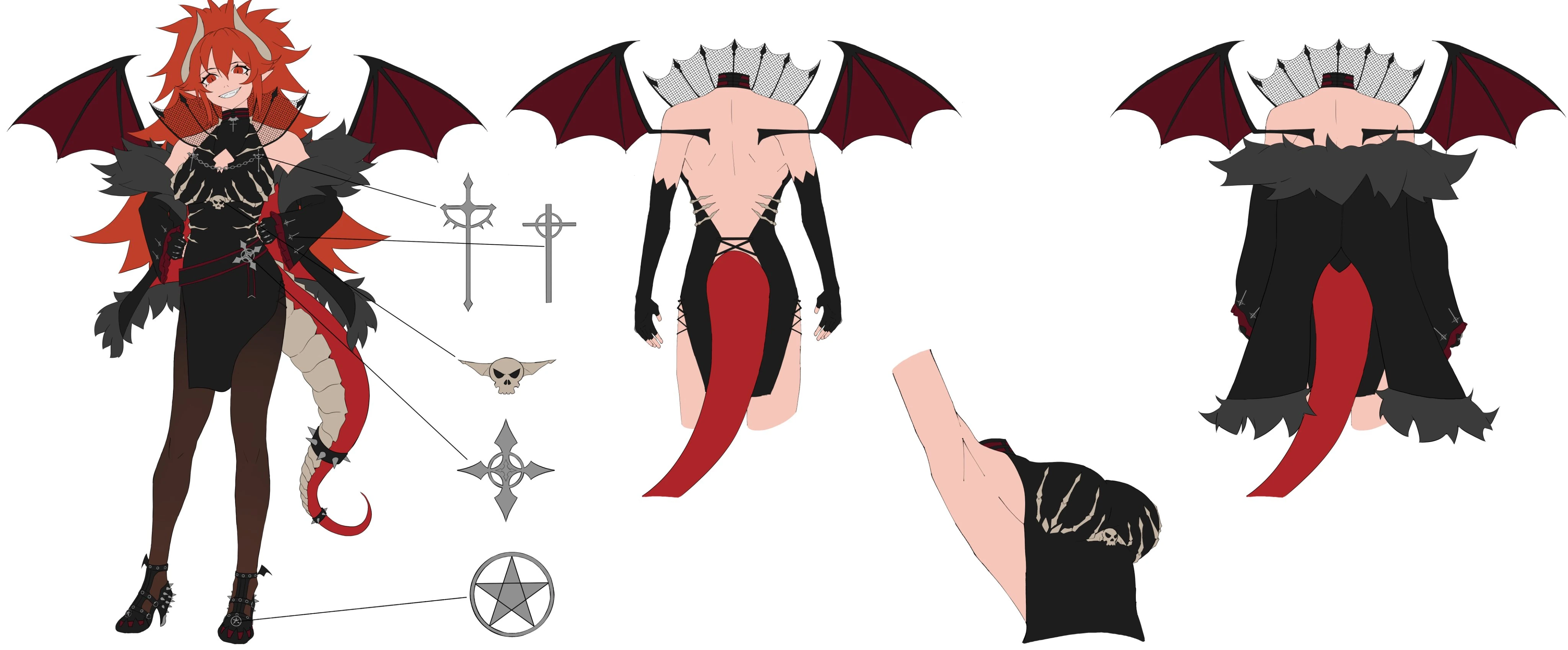 Vampire dragon demon lord Zentreya Ref sheet by KuroiEnpitsu