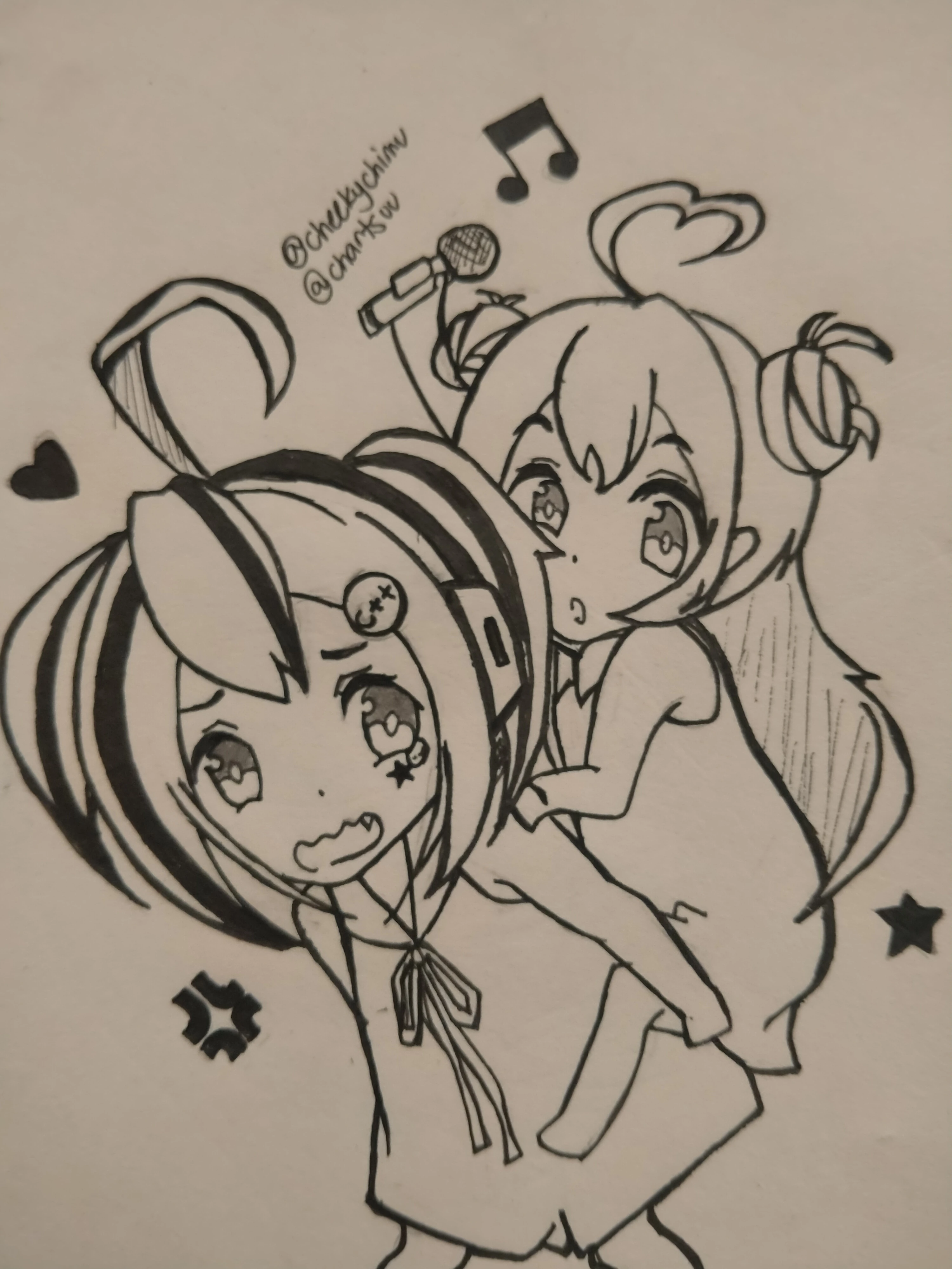 Cyan and Yume by Chim (チムーさん) @cheekychimu