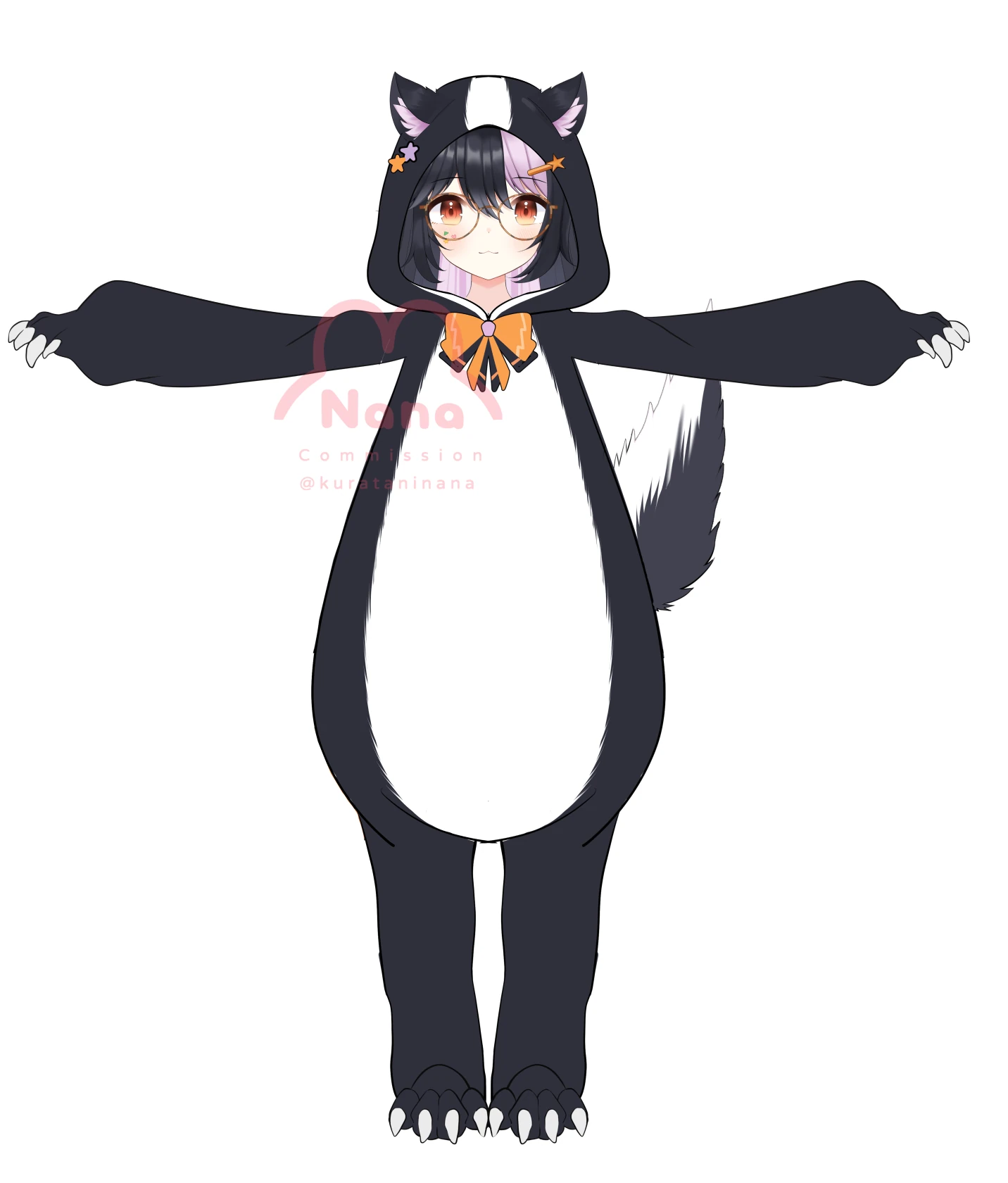 Tobs in her skunt outfit.