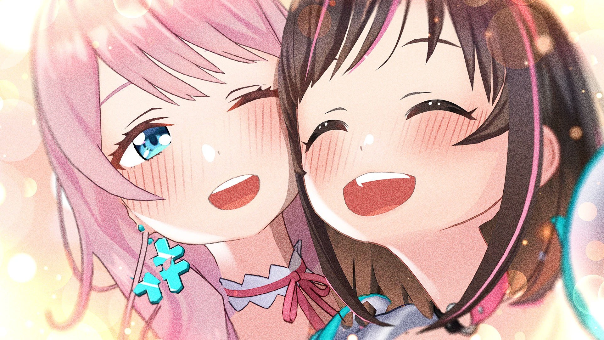 Official illustration of Love-chan and Kizuna Ai last live together