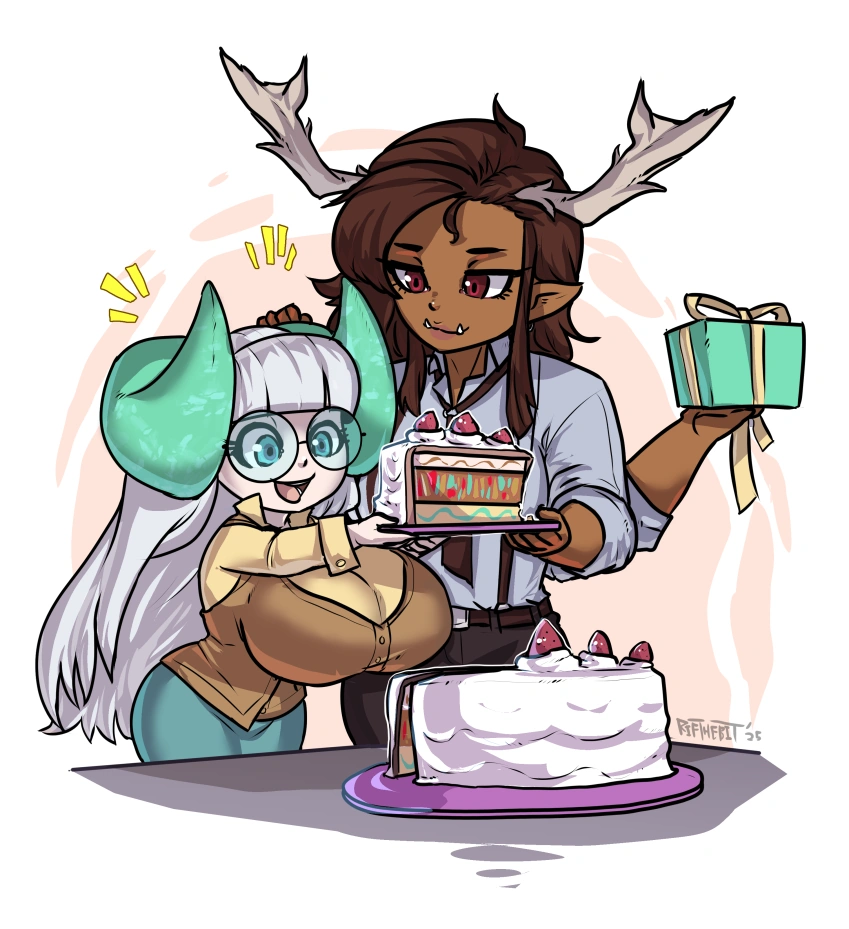Birthday art of Jing and her wife Shard