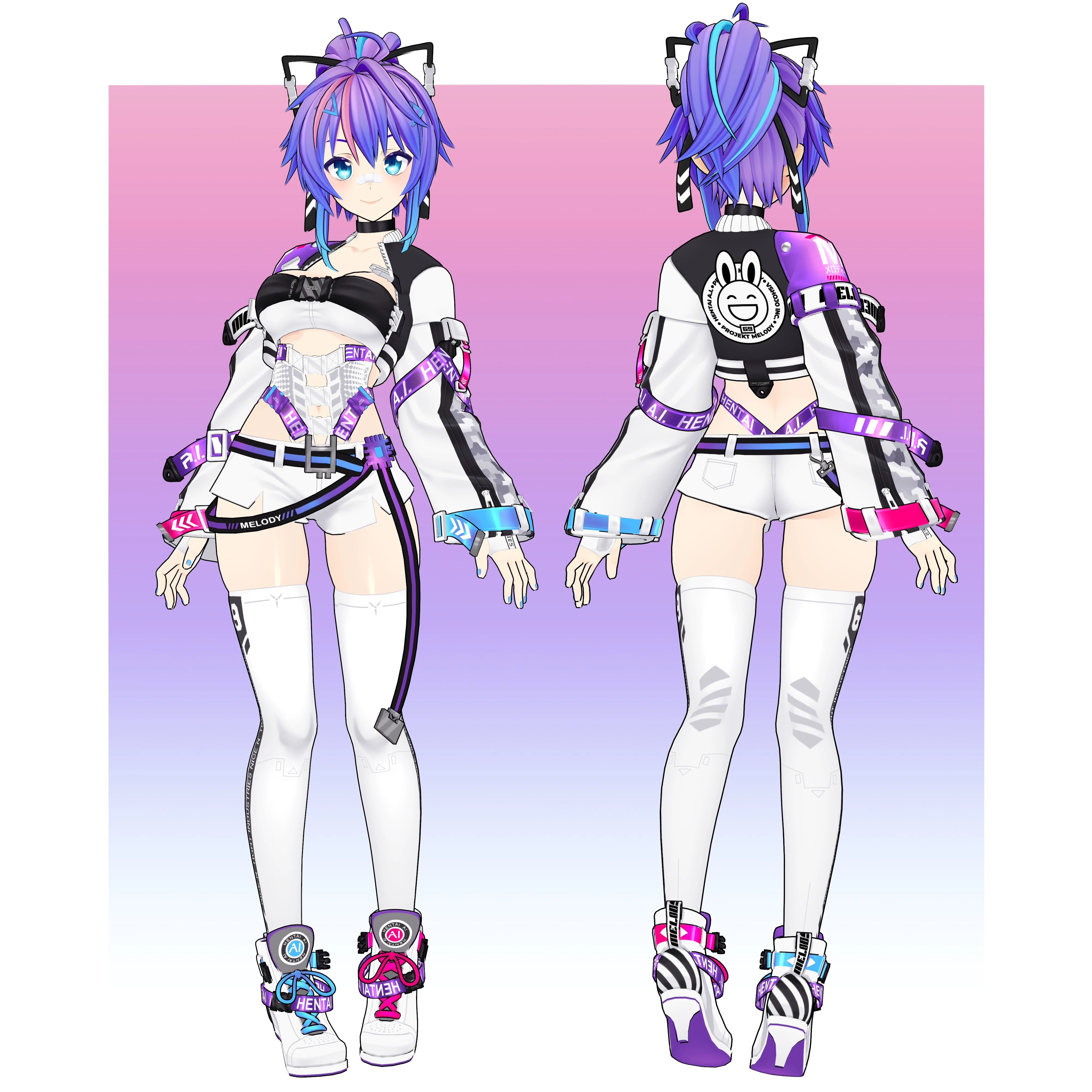 ProjektMelody's VRChat model ref by jjinomu