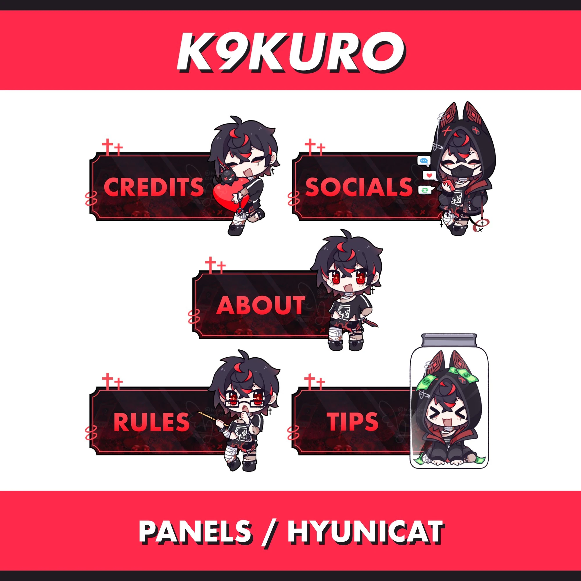 K9Kuro Twitch Panels by hyuni