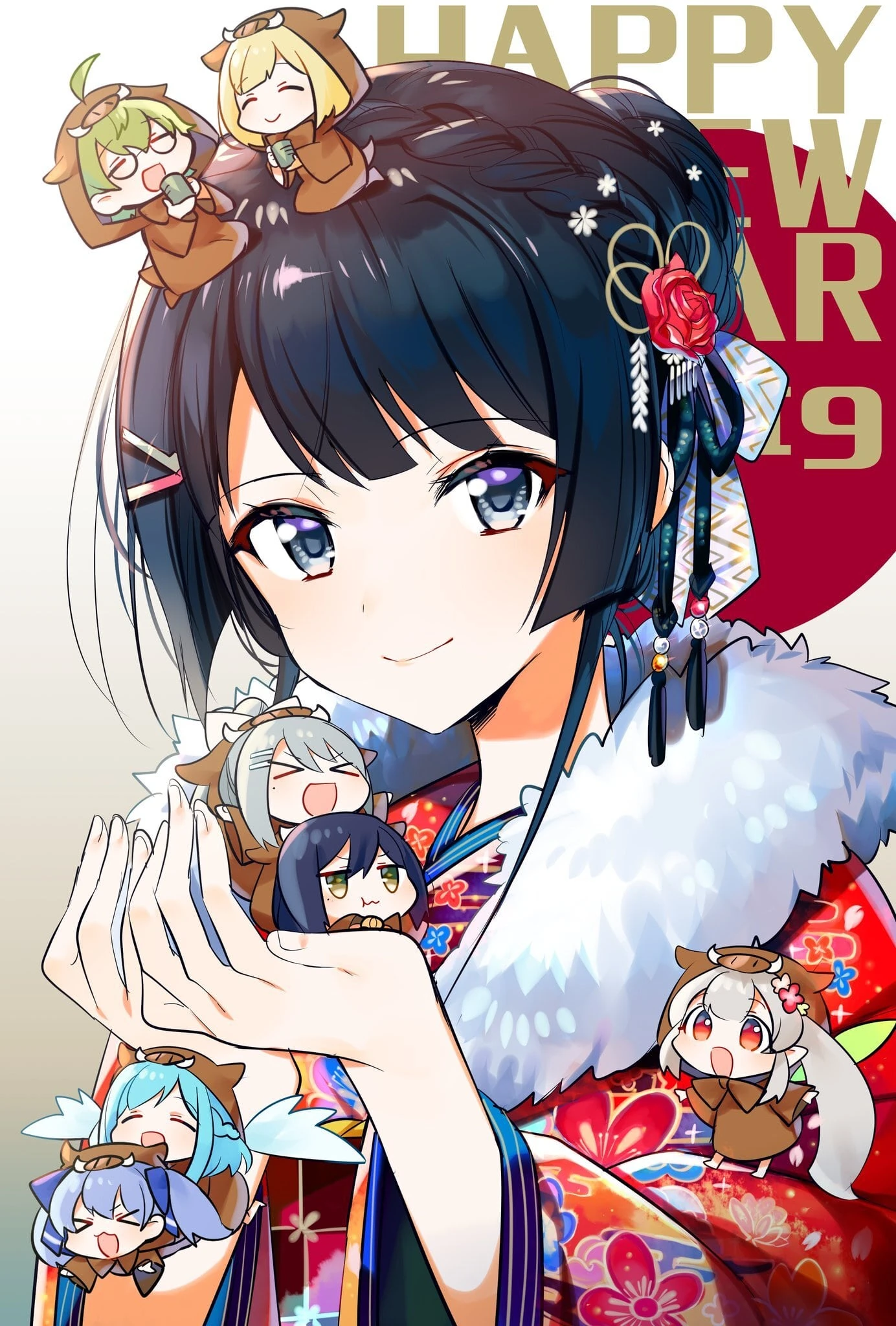 NIJISANJI 1st Generation Happy New Year 2019 Illustration<br>by Ninahachi