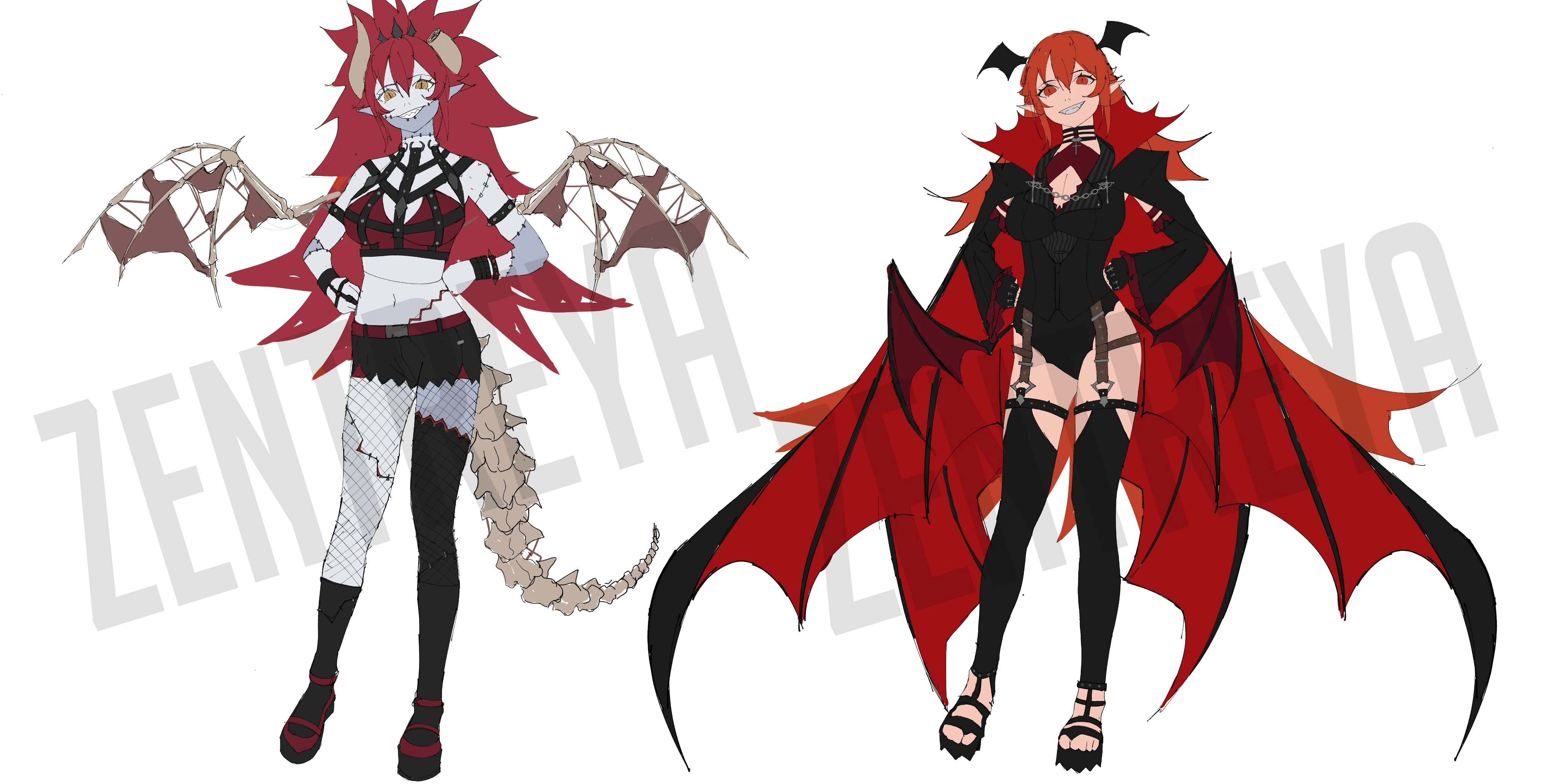 Zentreya possible costumes concept art by KuroiEnpitsu