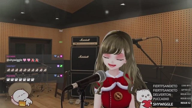 Cat performing at a live concert on Twitch.