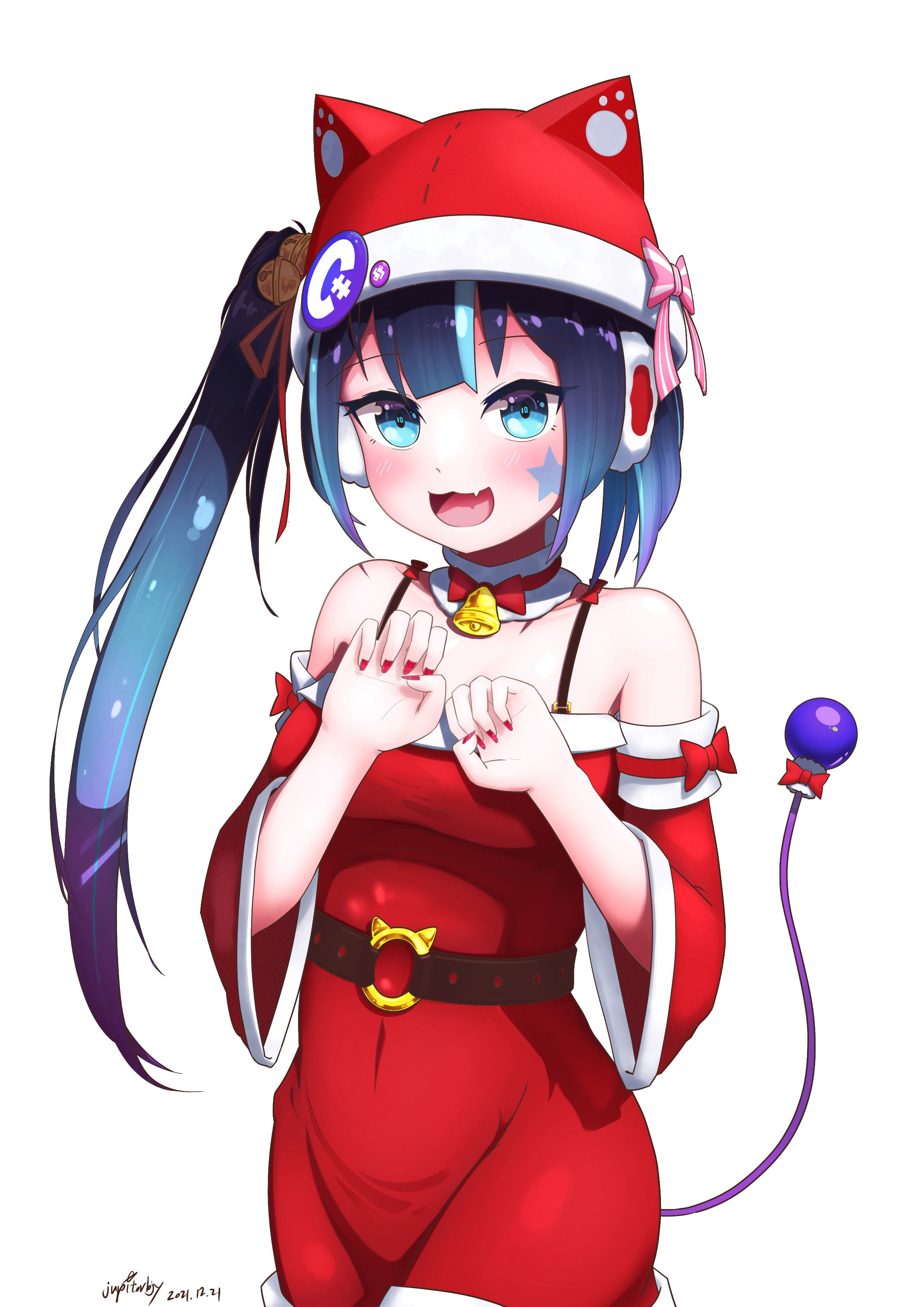 Cyan santa costume by jupiterbjy