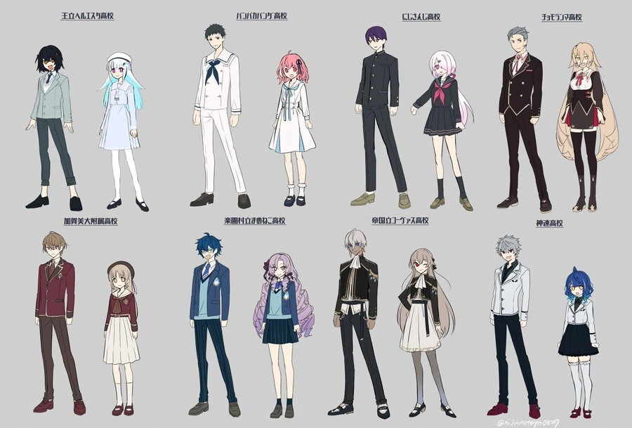 NIJISANJI Koshien 2022 Outfit Designs<br>by Ninahachi