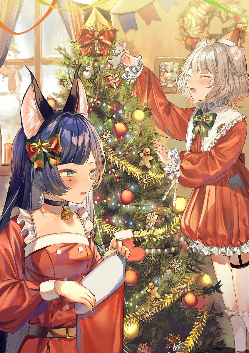 RARA and CHINO Christmas 2021 Illustration by Youka