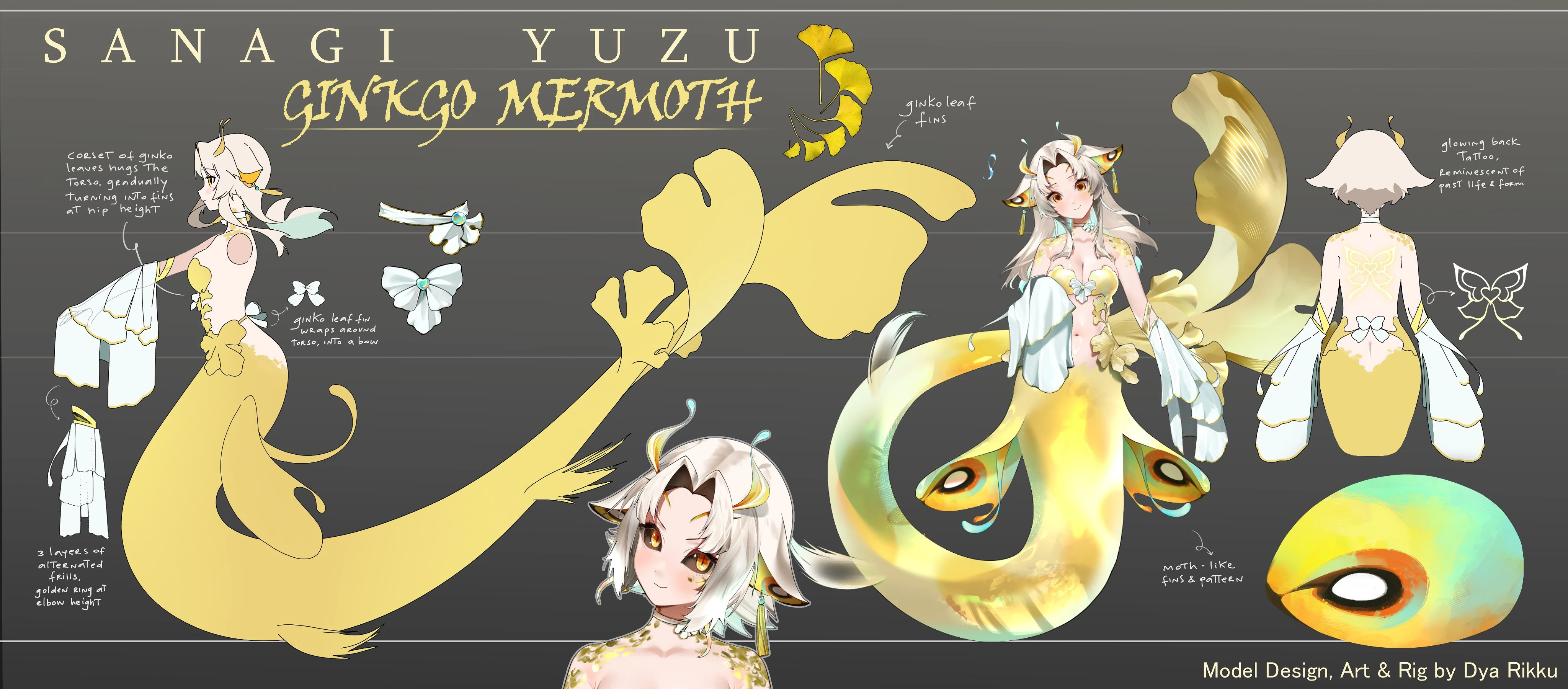 Yuzu Ginkgo Mermoth Reference Sheet
