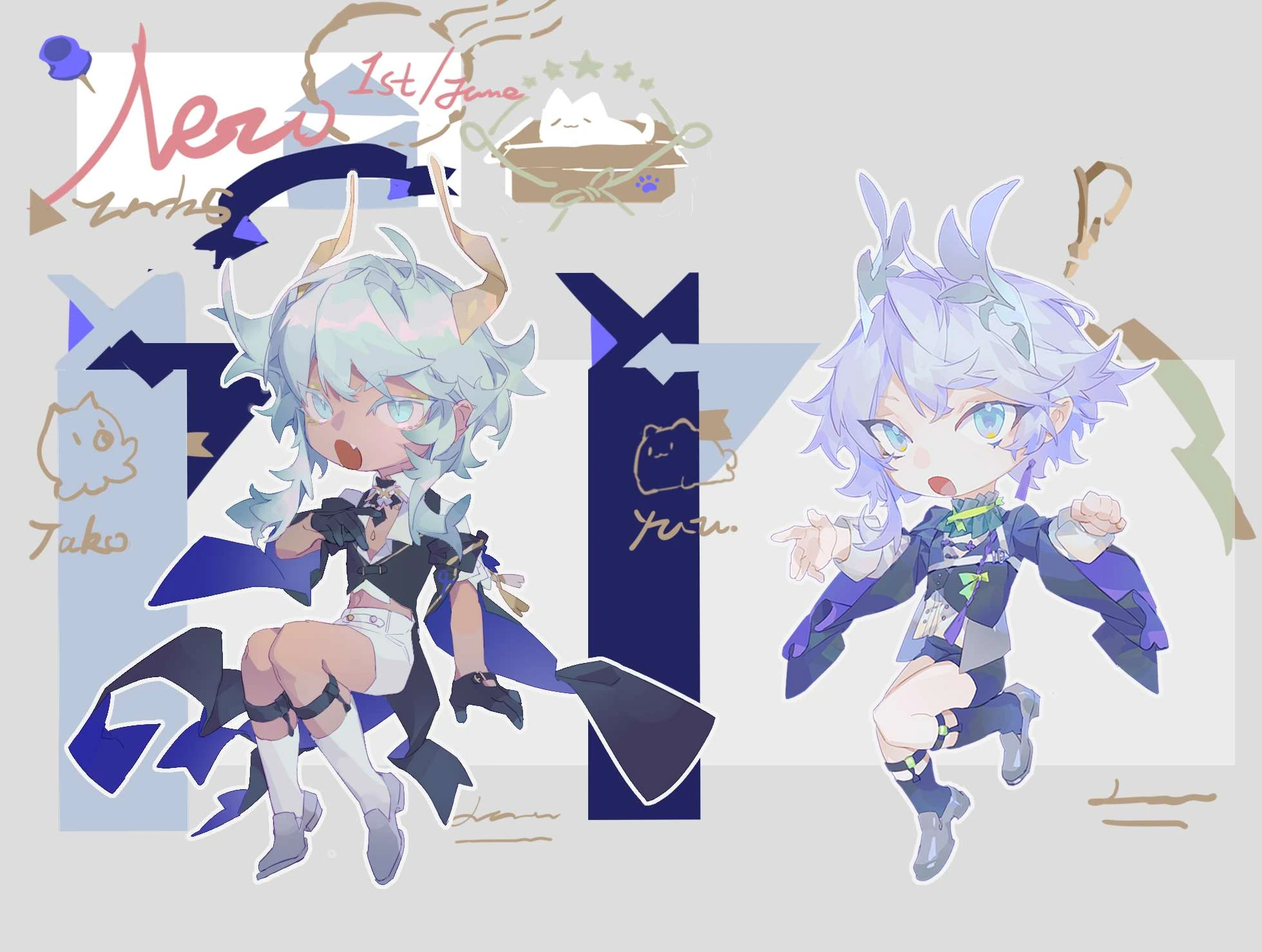 Tako & Yuu chibi, twitter (06/03/2020)