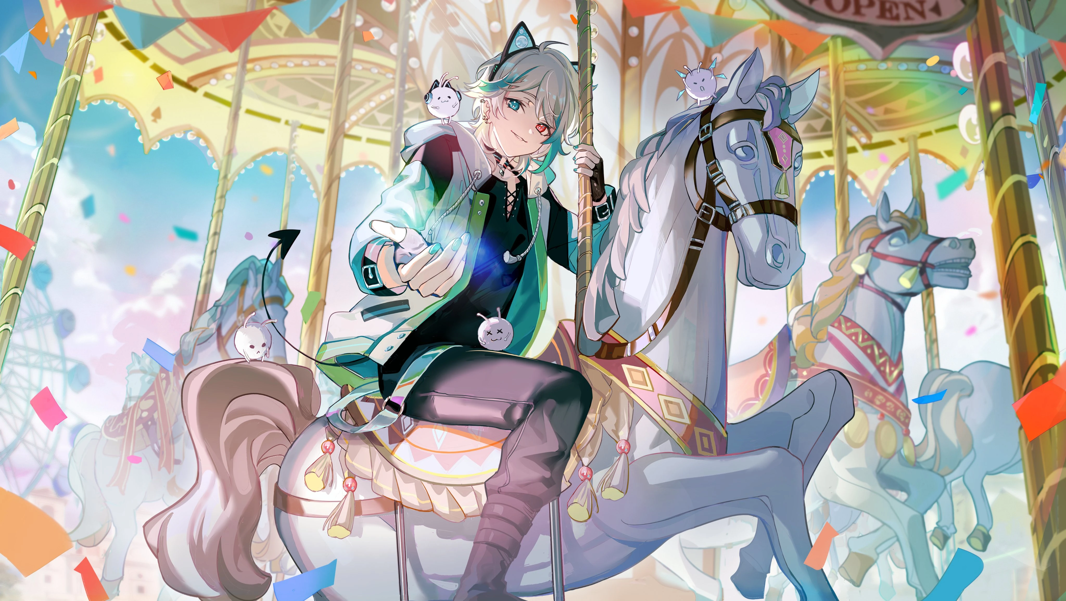 Amusement park wallpaper from June 2022's limited captain gifts by KANoSEiii