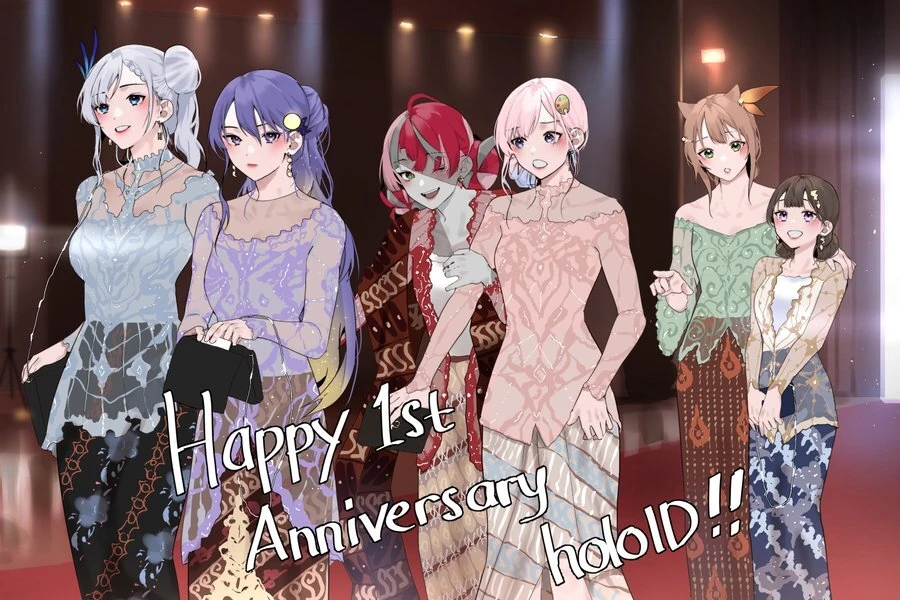 Happy 1st Anniversary holoID Illustration<br>by Hieh