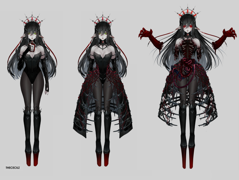 2D model reference sheet by @theCecilz