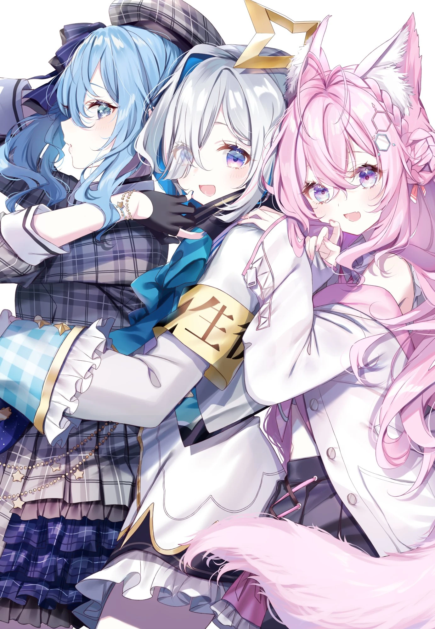 Hoshimachi Suisei, Amane Kanata, and Koyori on holokle Illustration by Misumi