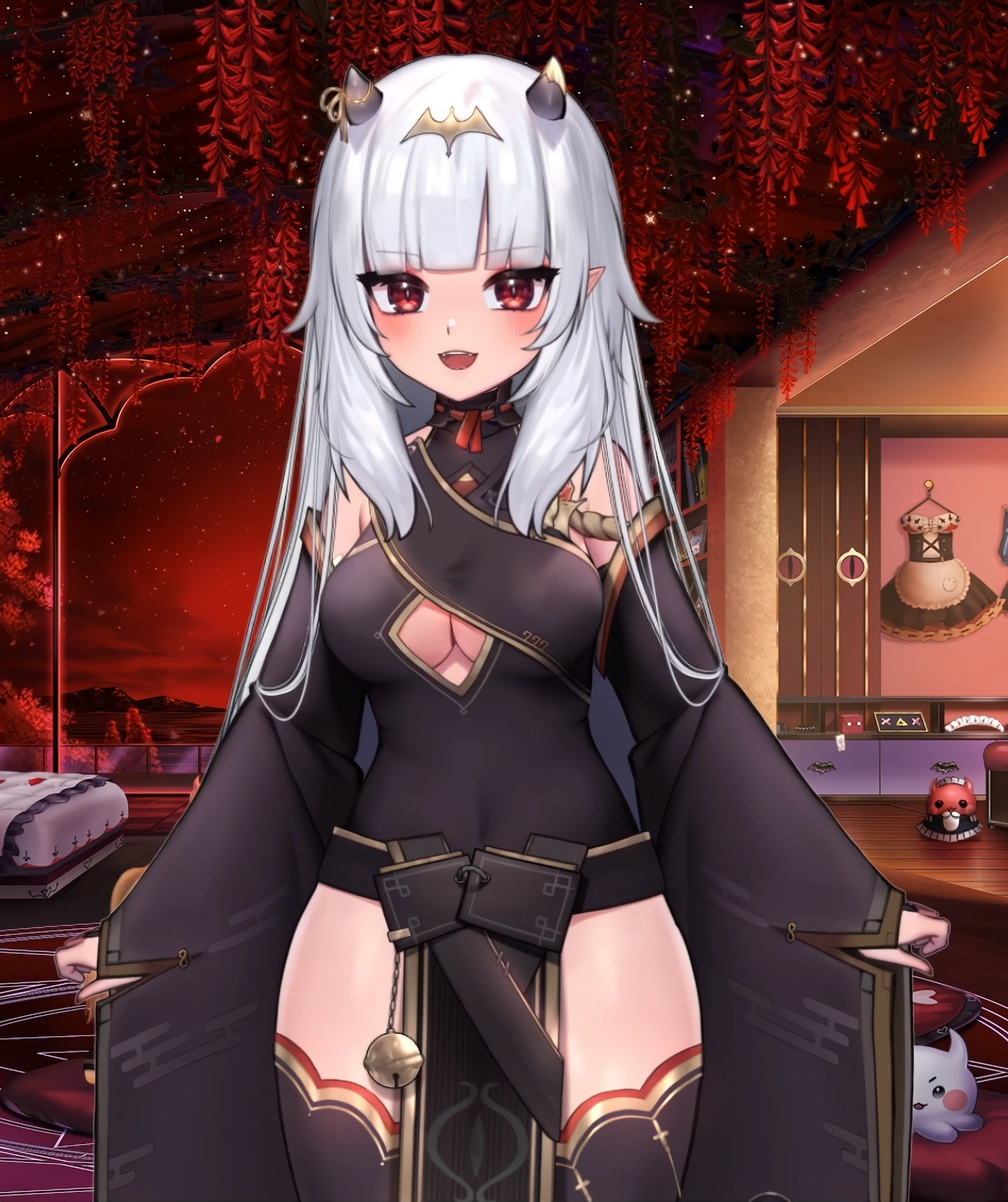 Empress model's loose hair