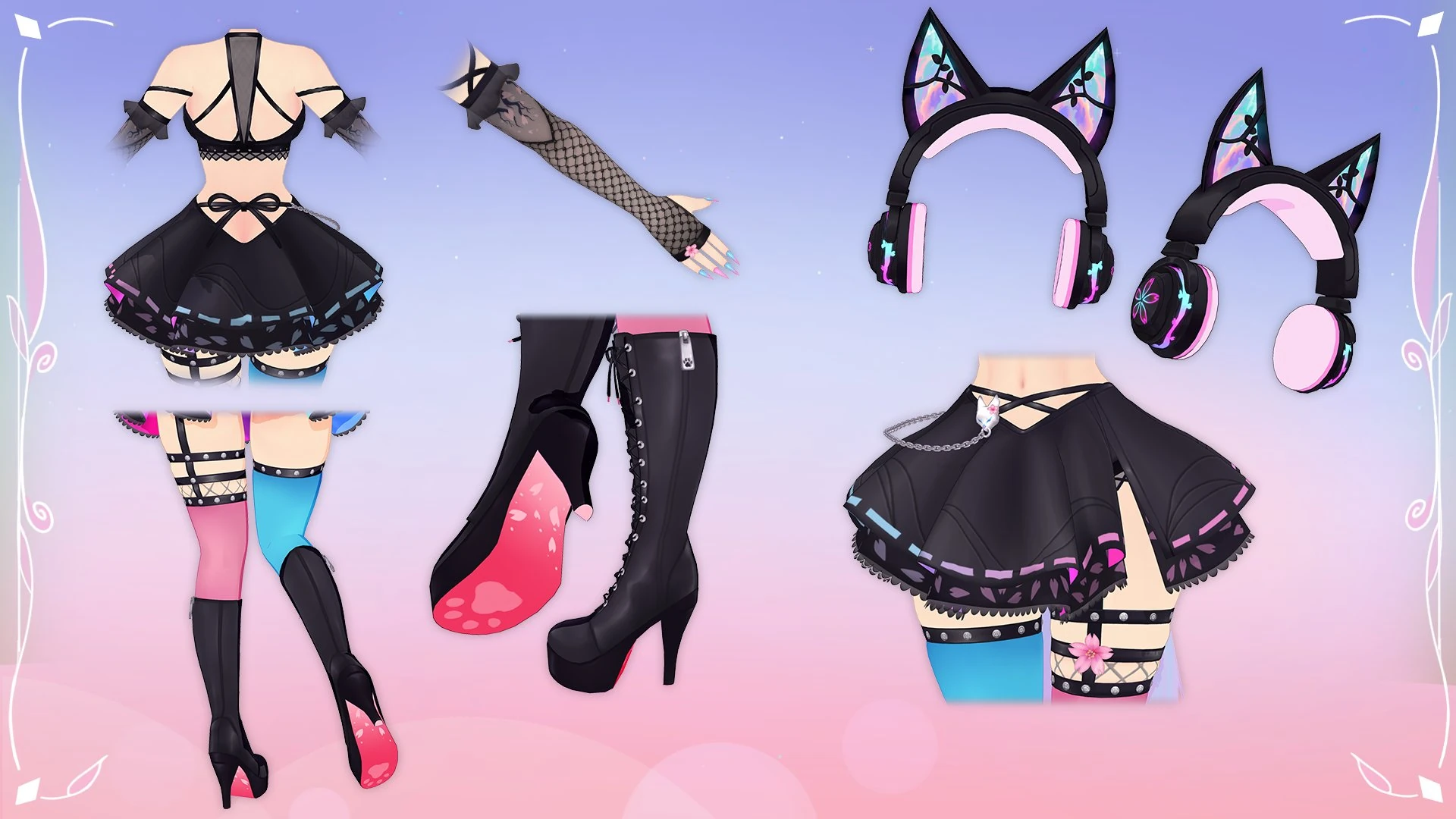 Reference sheet for clothes from Silver's Vshojo redebut model (original outfit).