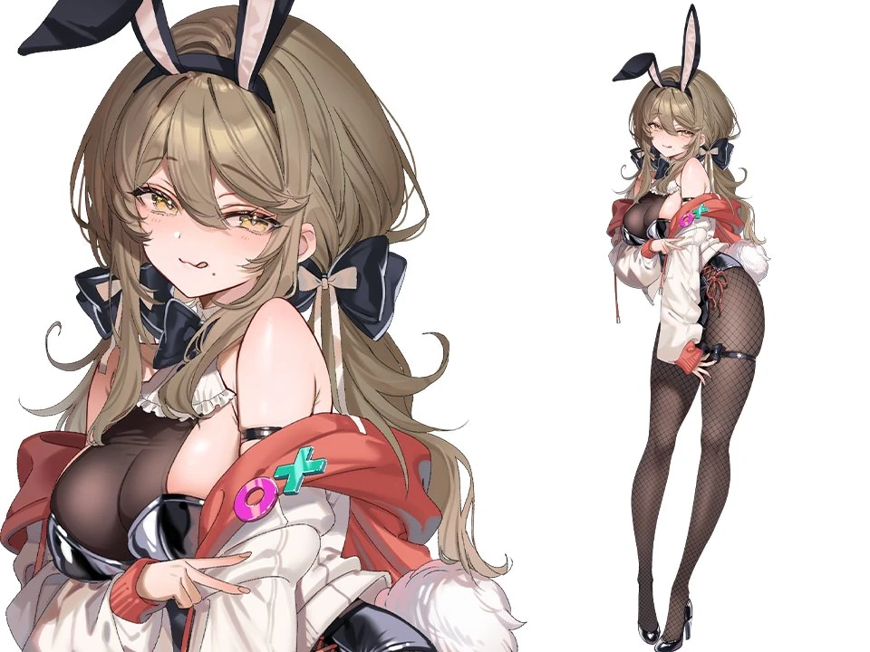 Bunny Girl Costume full body illustration