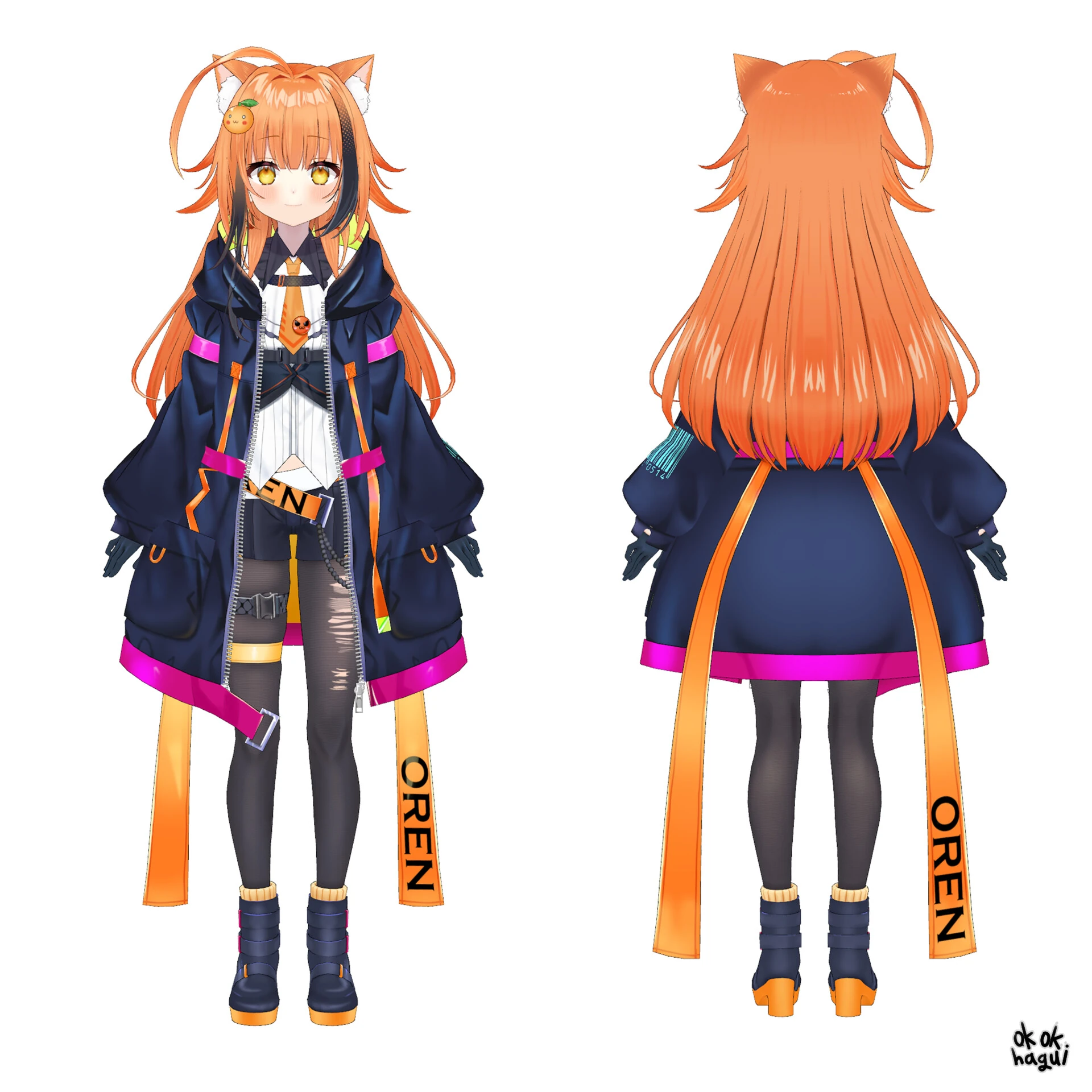 Model 2.0 2nd Costume 3D Reference Sheet<br>by okok haguki